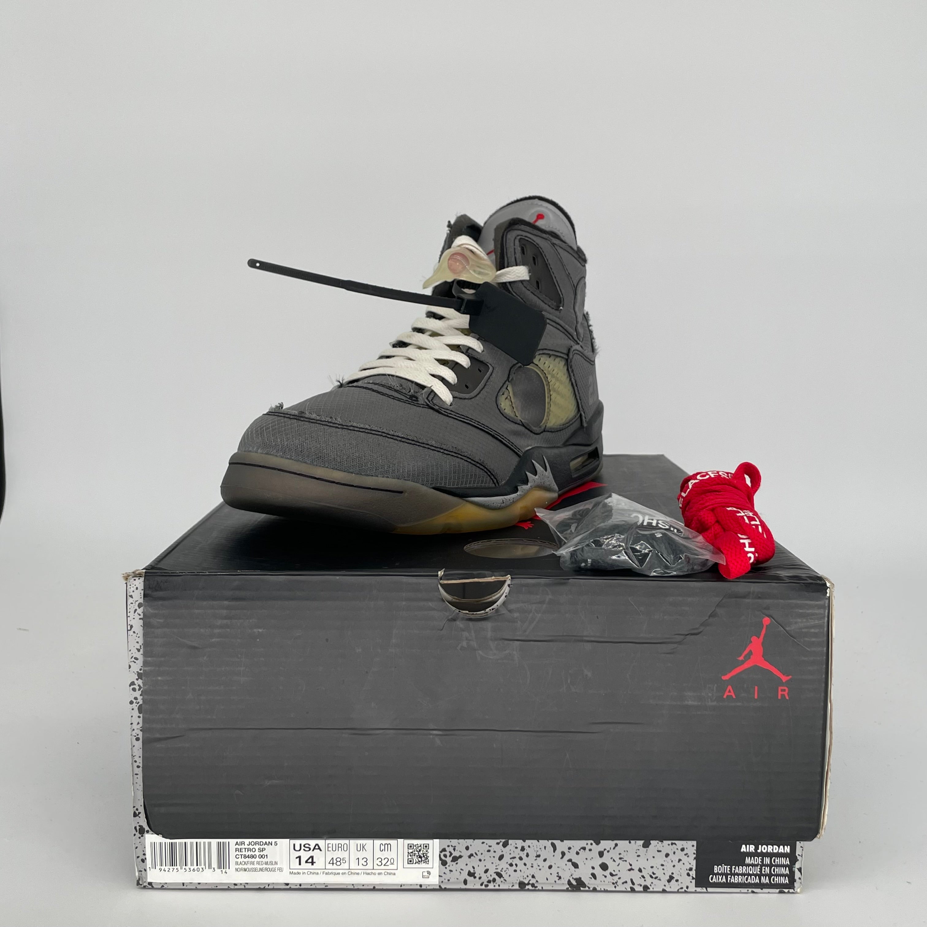 OFF WHITE AIR JORDAN 5 MUSLIN SIZE 14 CT8480-001