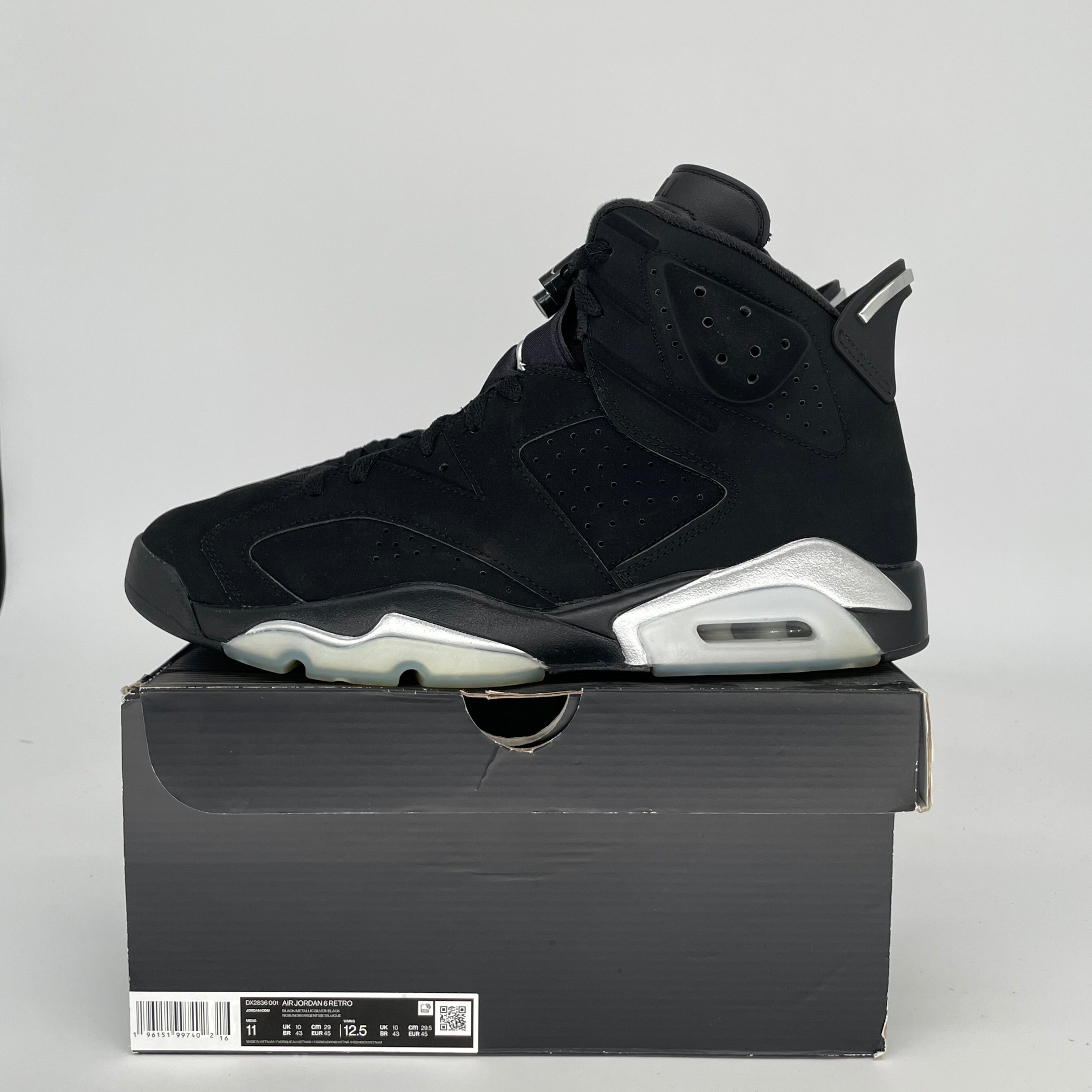 AIR JORDAN 6 CHROME METALLIC SILVER SIZE 11 DX2836-001