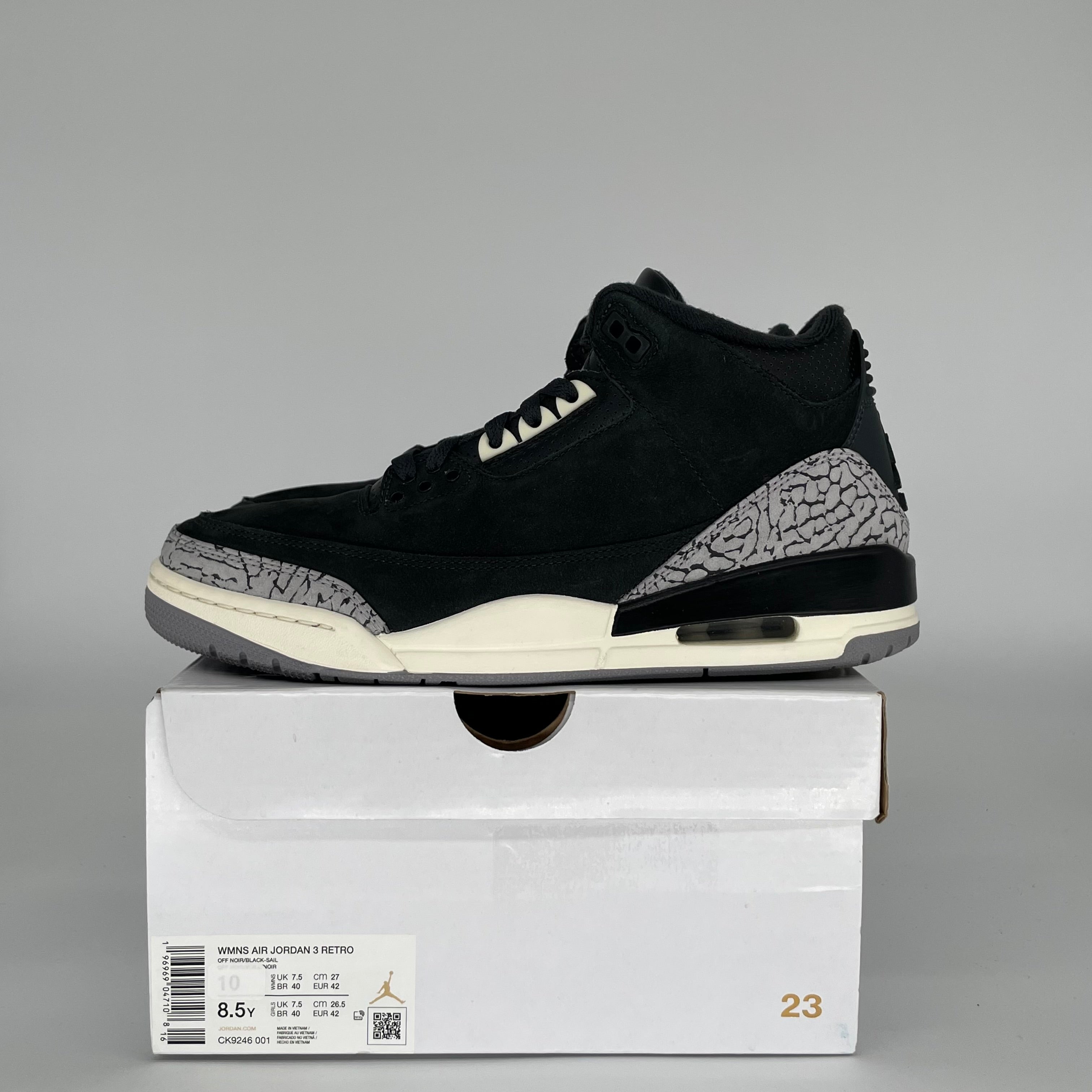 AIR JORDAN 3 OFF NOIR W SIZE 8.5/10W CK9246-001