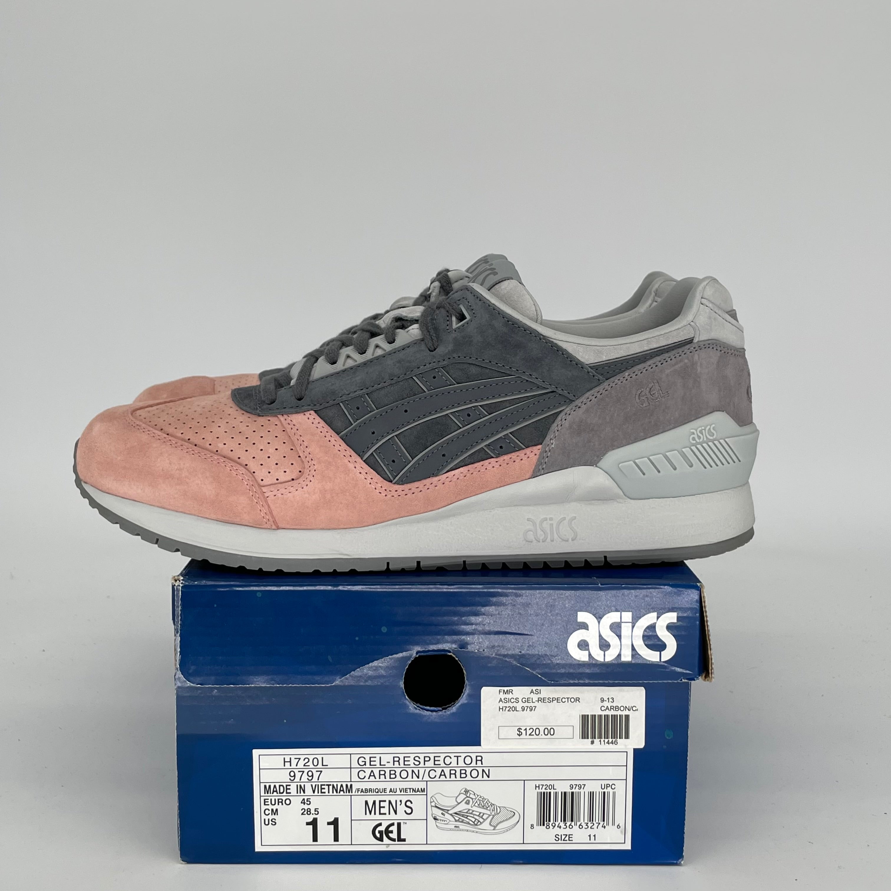 ASICS GEL-RESPECTOR JAPANESE GARGEN CARBON SIZE 11 H720L-9797