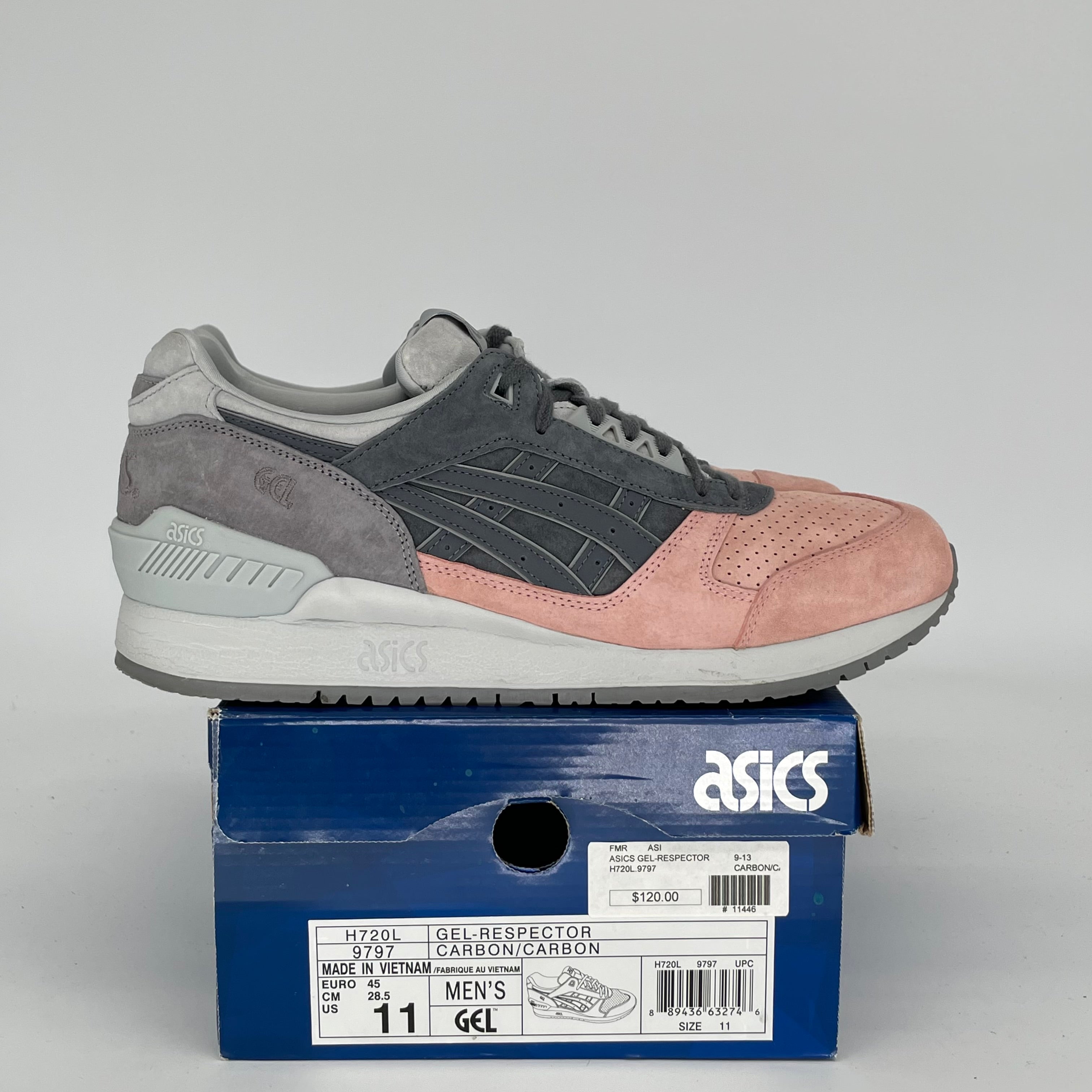 ASICS GEL-RESPECTOR JAPANESE GARGEN CARBON SIZE 11 H720L-9797