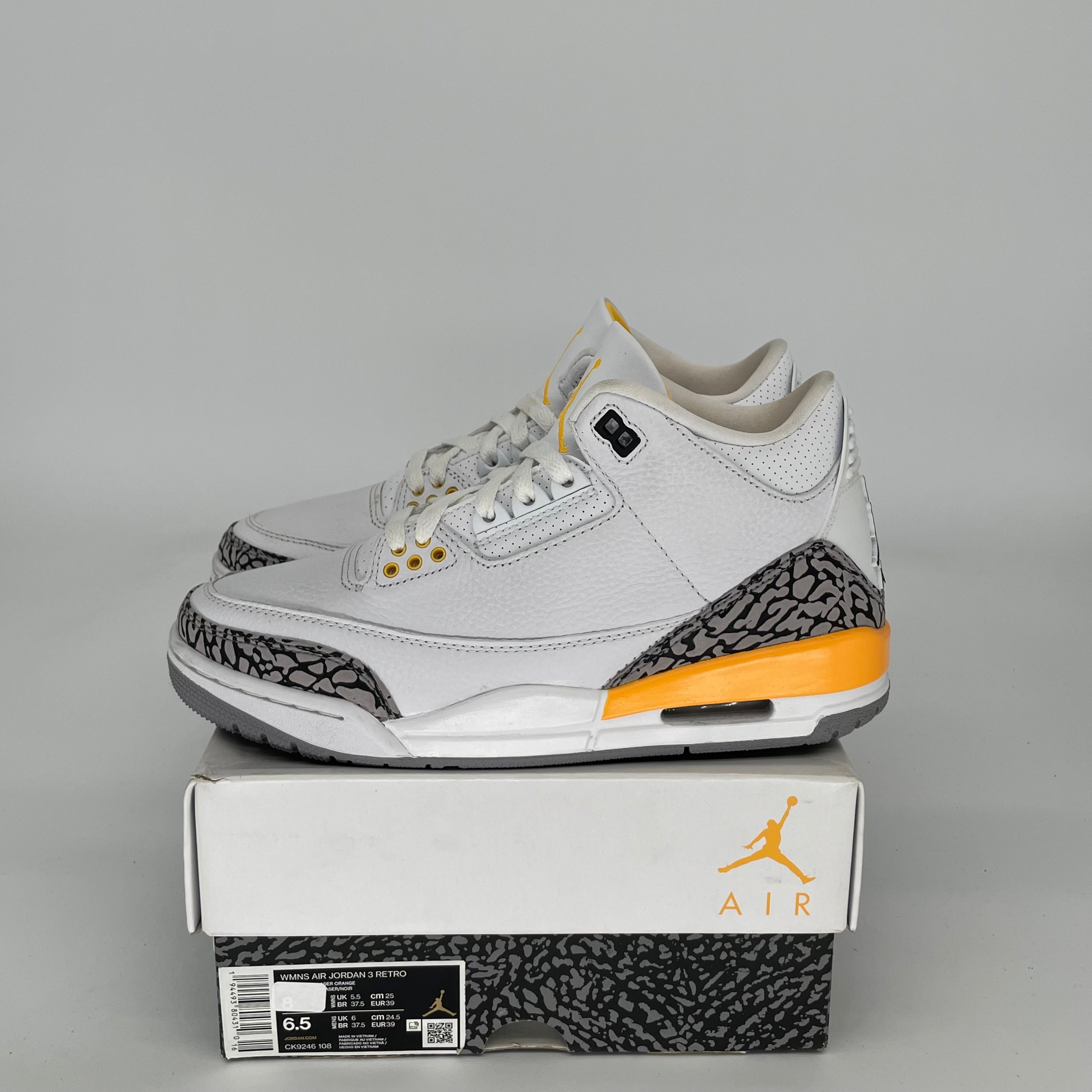 AIR JORDAN 3 LASER ORANGE W SIZE 6.5/8W CK9246-108