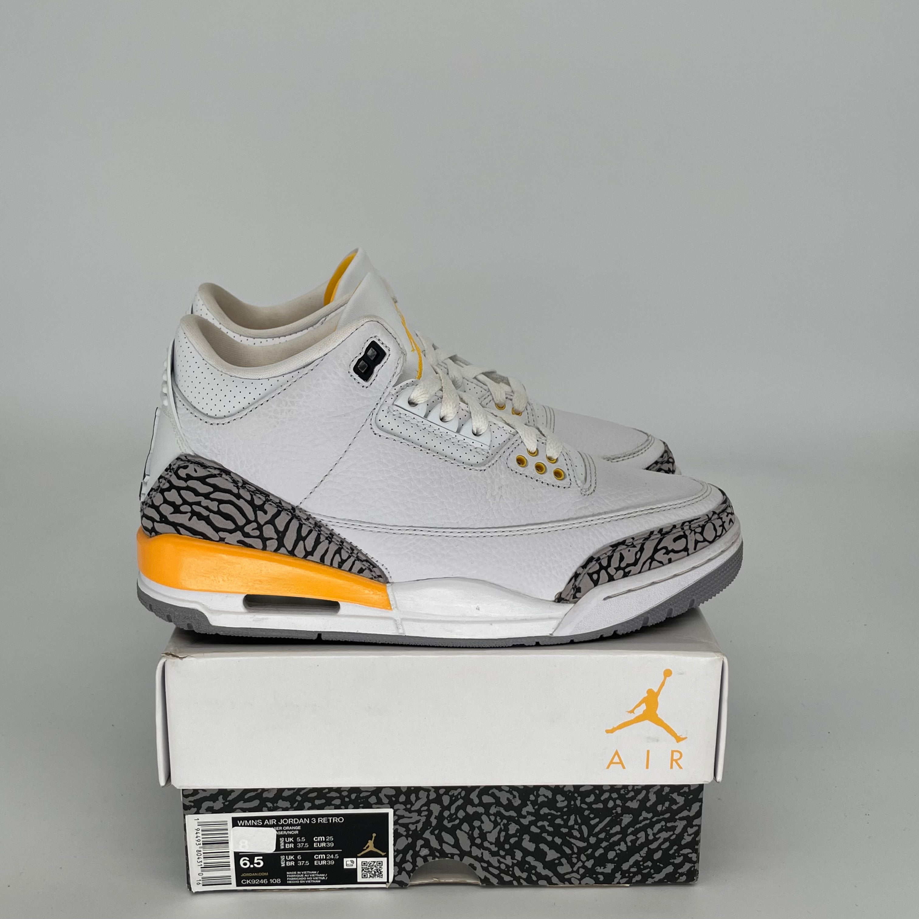 AIR JORDAN 3 LASER ORANGE W SIZE 6.5/8W CK9246-108