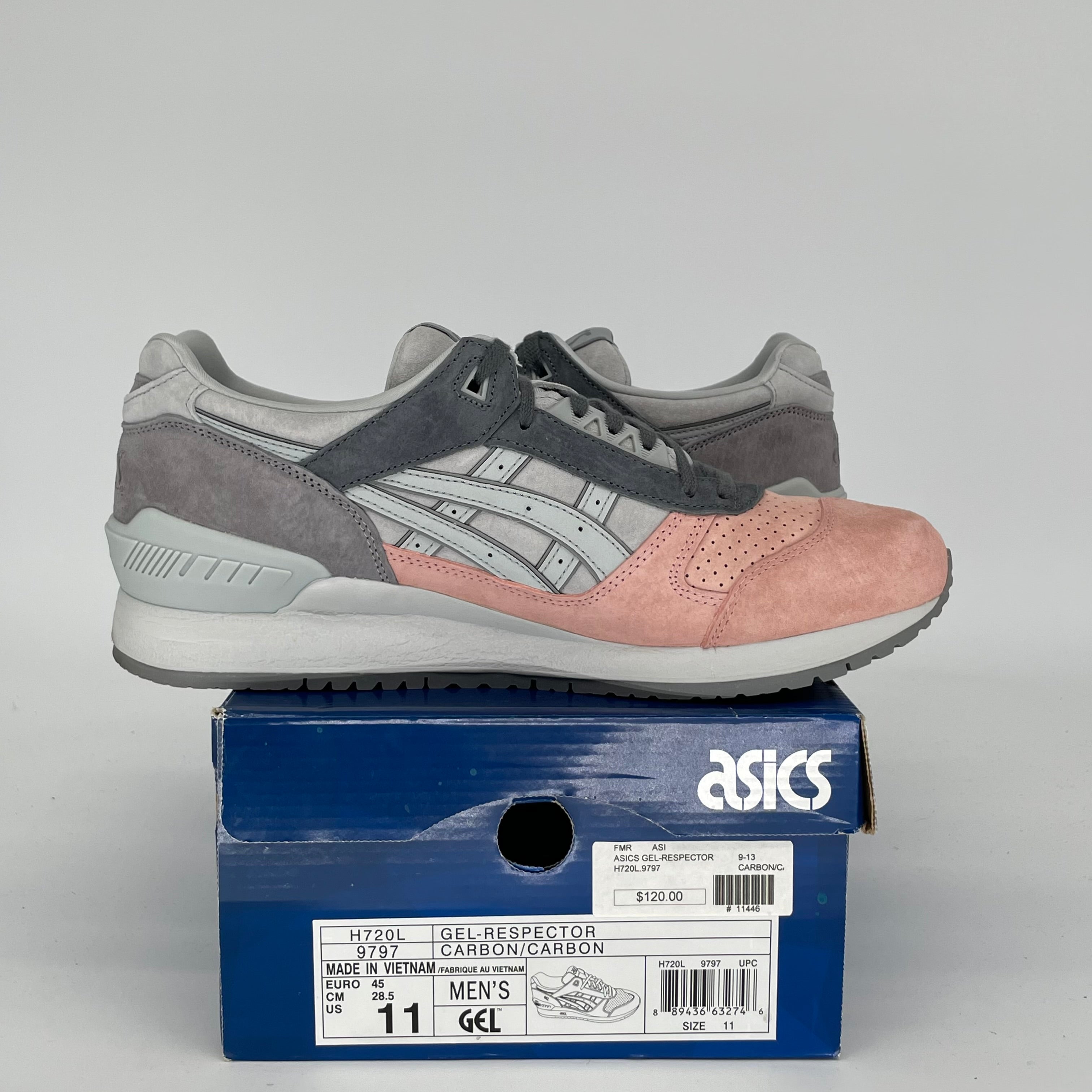 ASICS GEL-RESPECTOR JAPANESE GARGEN CARBON SIZE 11 H720L-9797