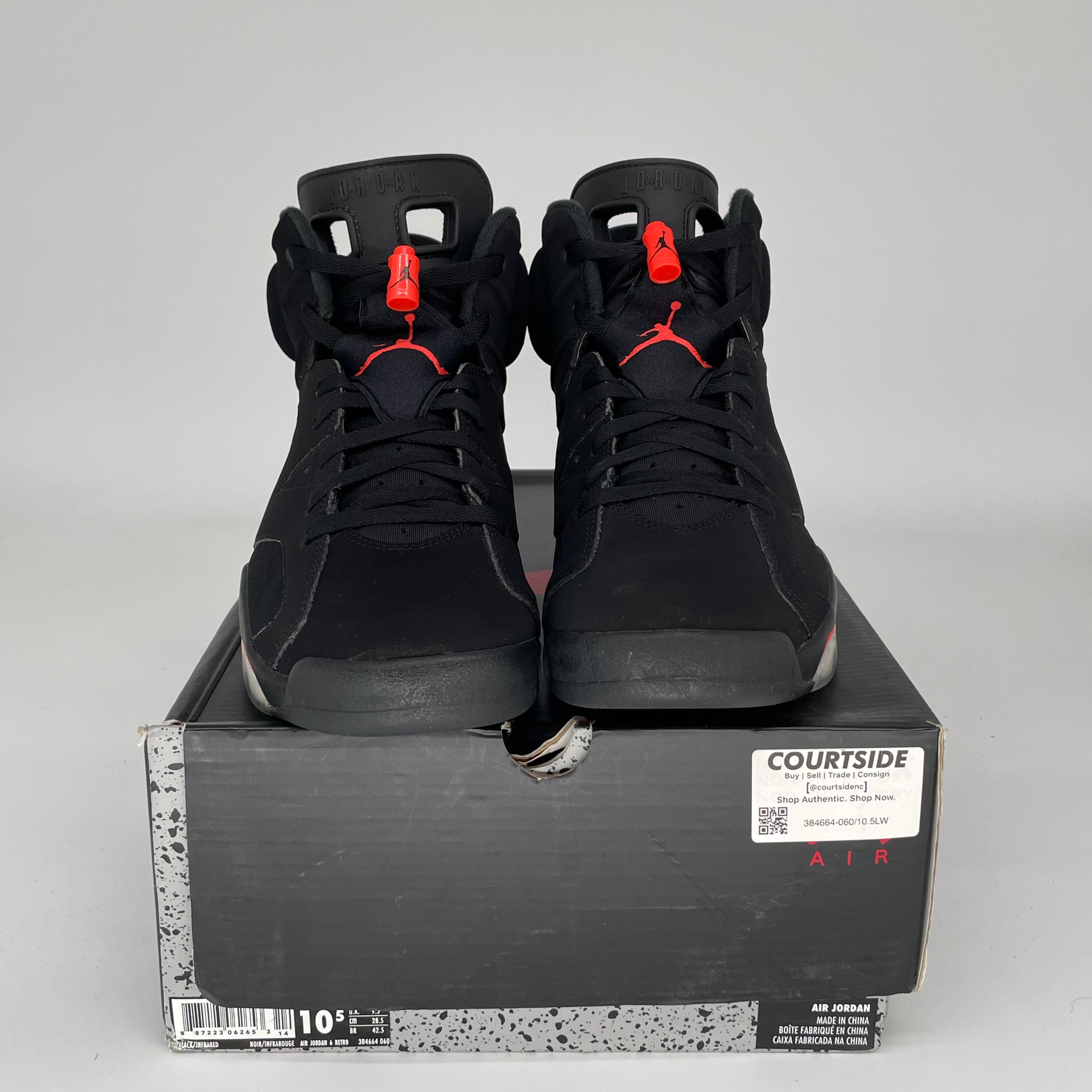 AIR JORDAN 6 BLACK INFRARED SIZE 10.5 384664-060