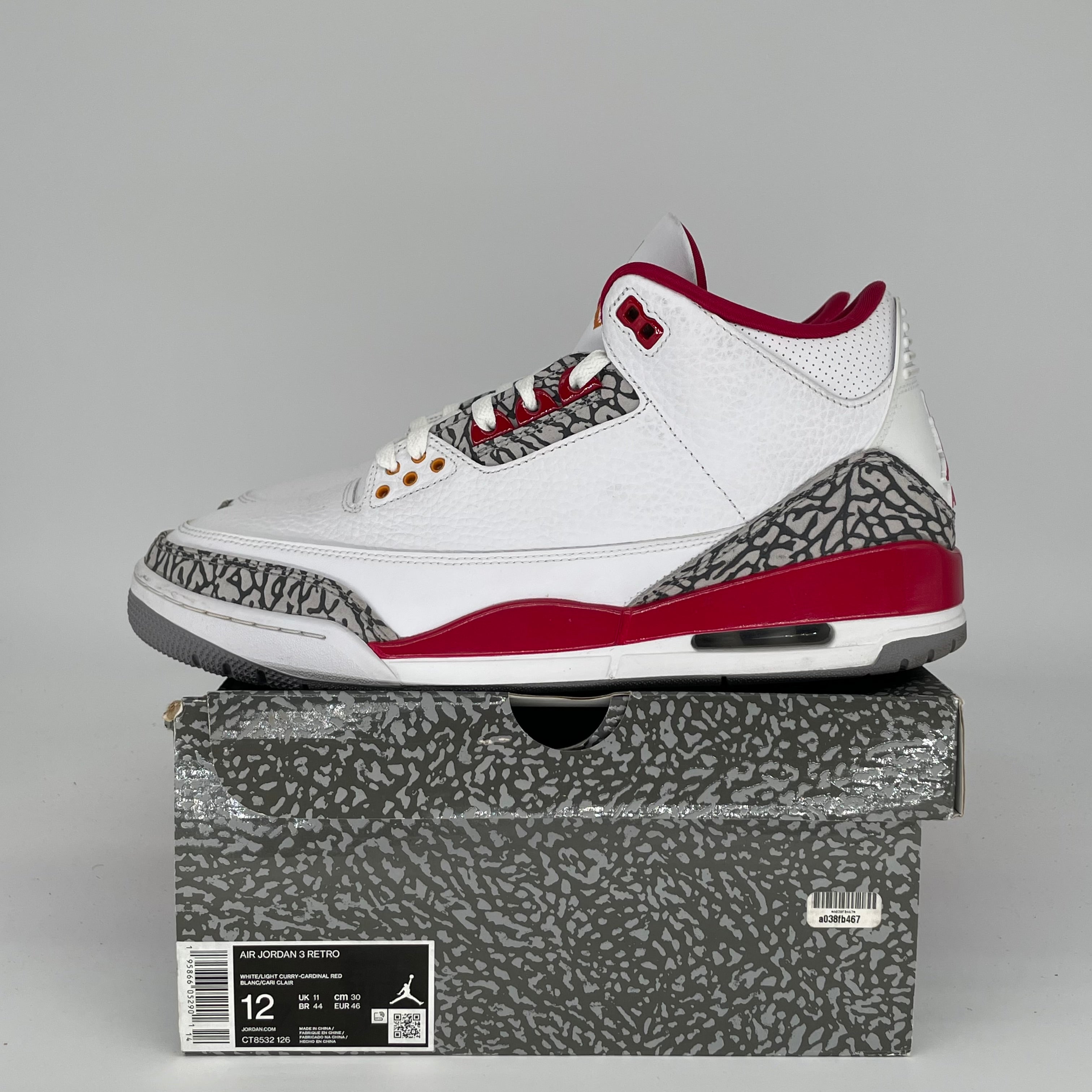 AIR JORDAN 3 CARDINAL SIZE 12 CT8532-126