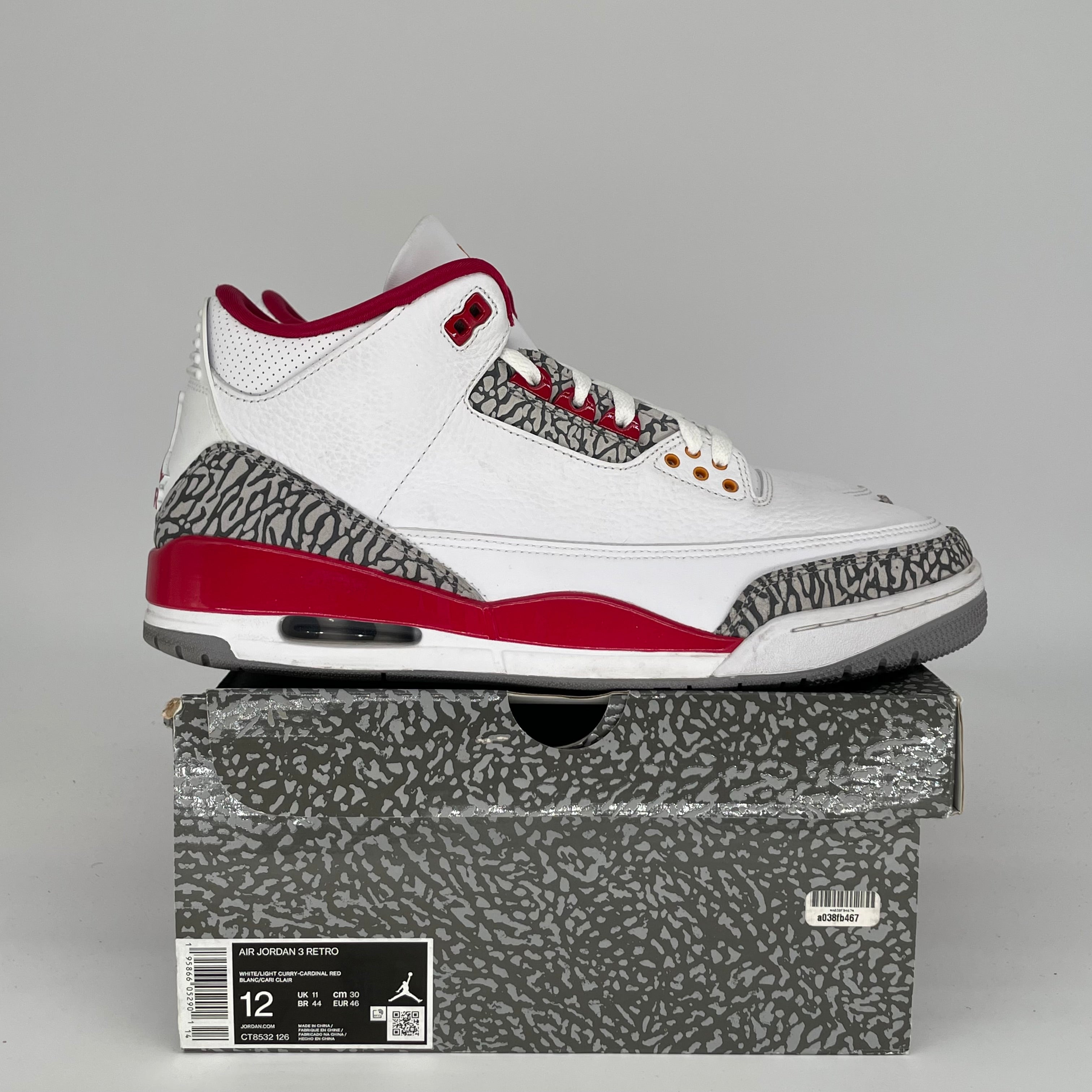 AIR JORDAN 3 CARDINAL SIZE 12 CT8532-126