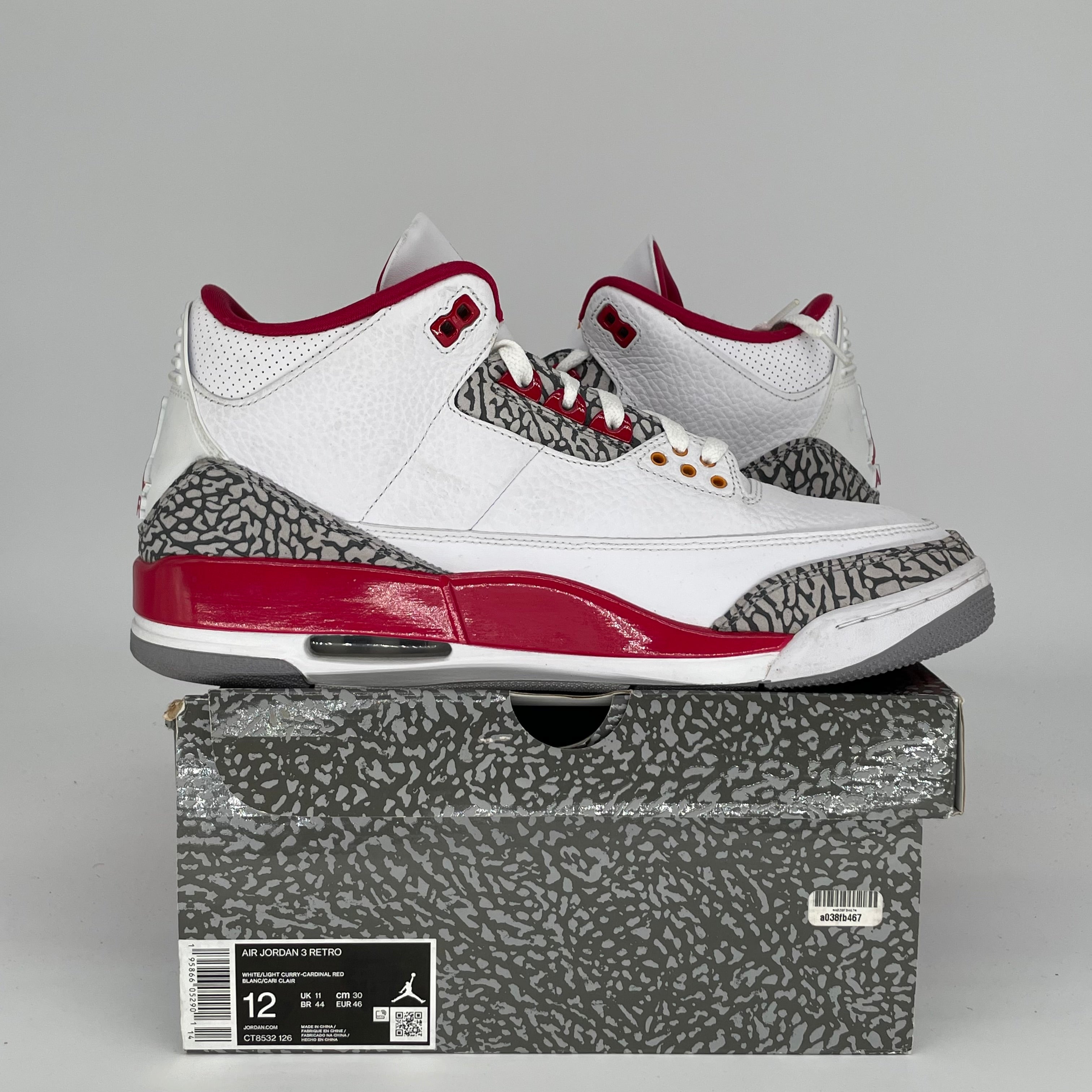 AIR JORDAN 3 CARDINAL SIZE 12 CT8532-126