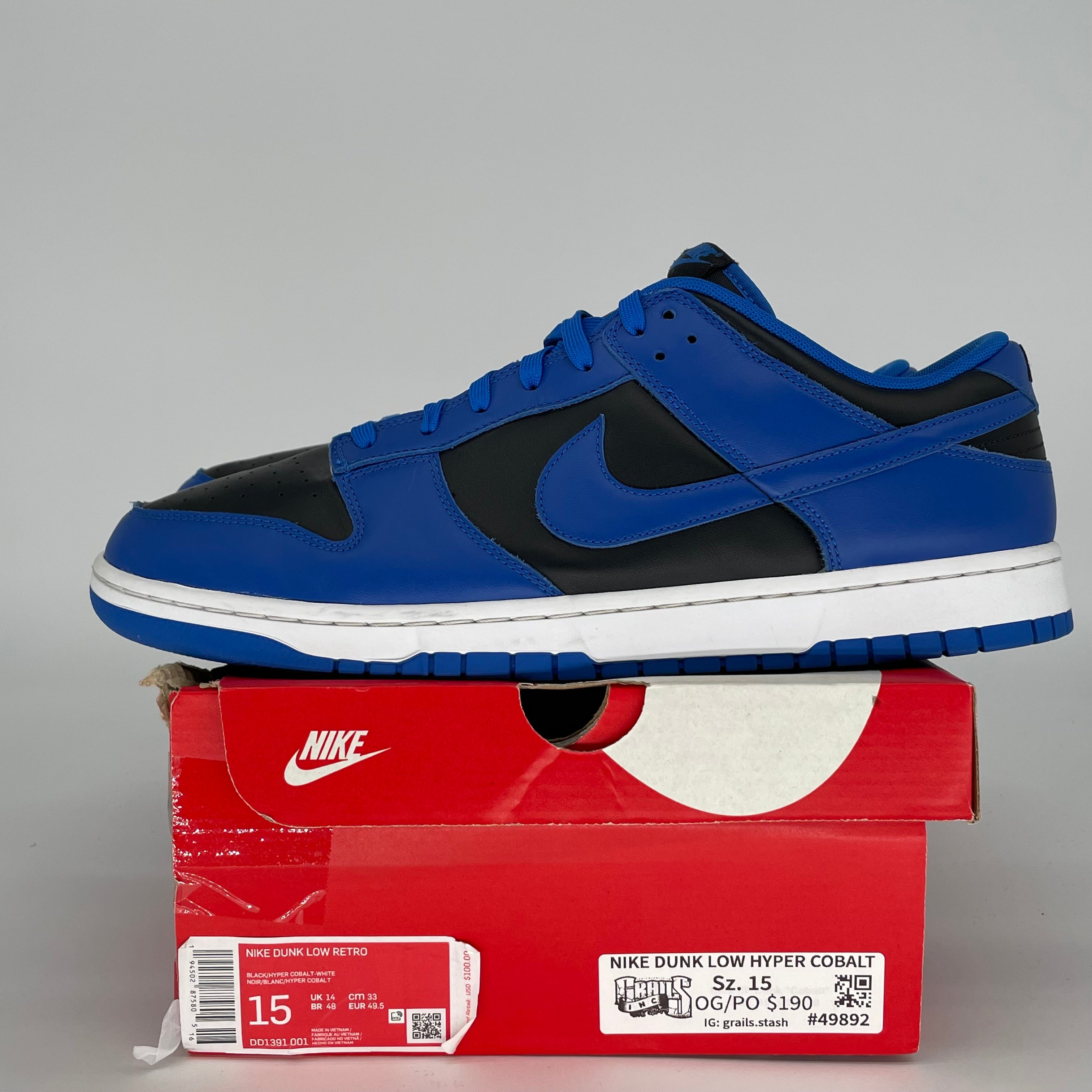 NIKE DUNK LOW COBALT SIZE 15 DD1391-001