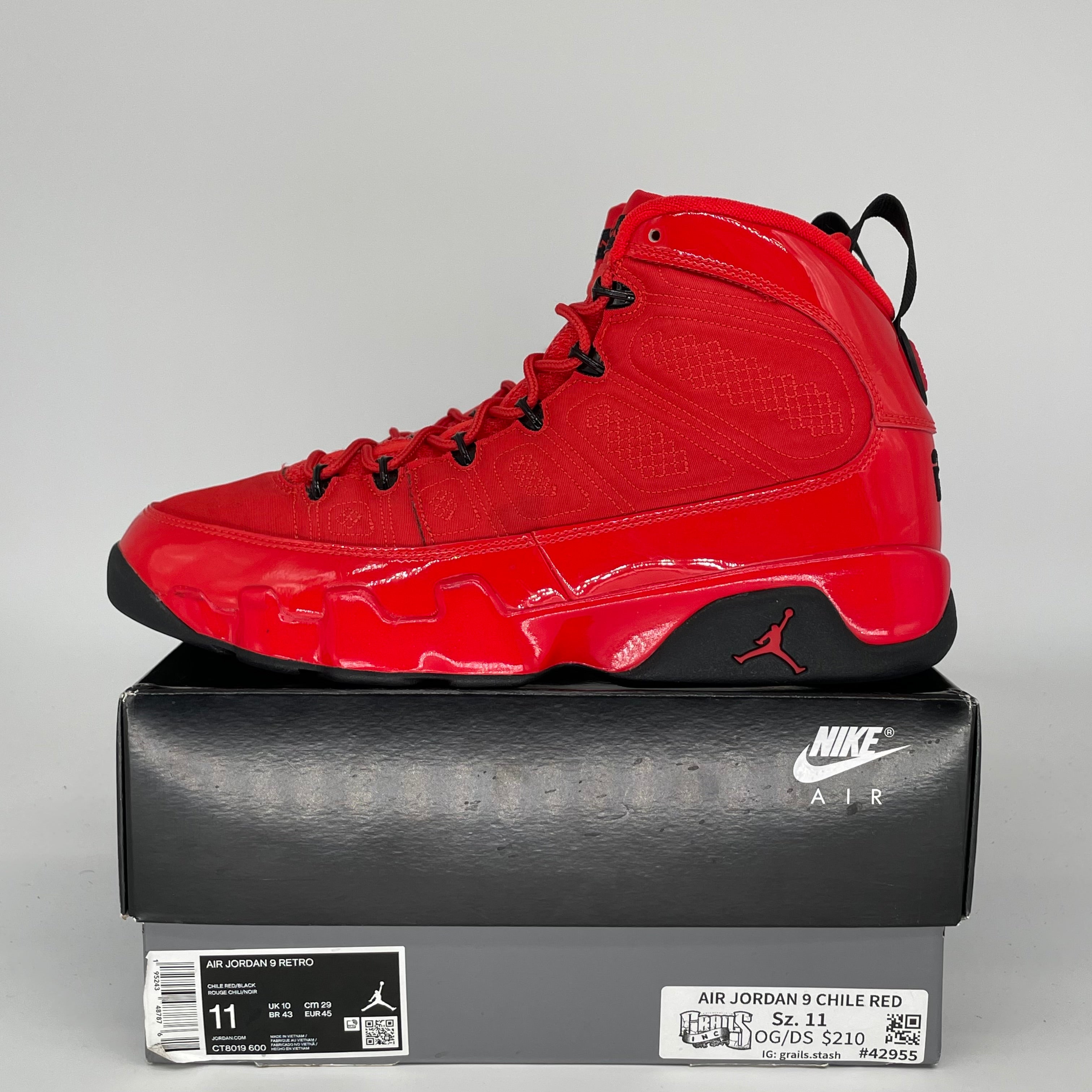 AIR JORDAN 9 CHILE RED SIZE 11 CT8019-600