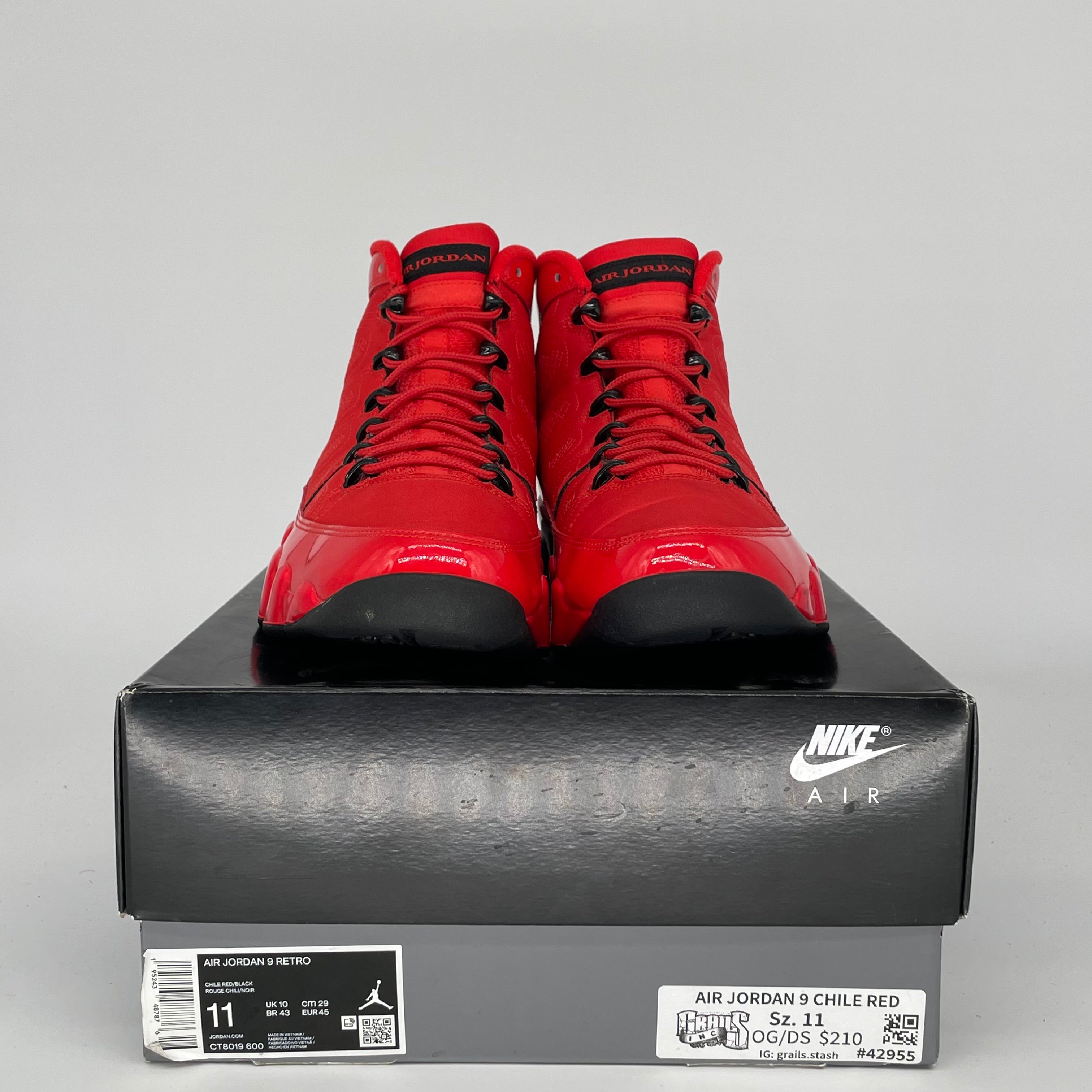 AIR JORDAN 9 CHILE RED SIZE 11 CT8019-600