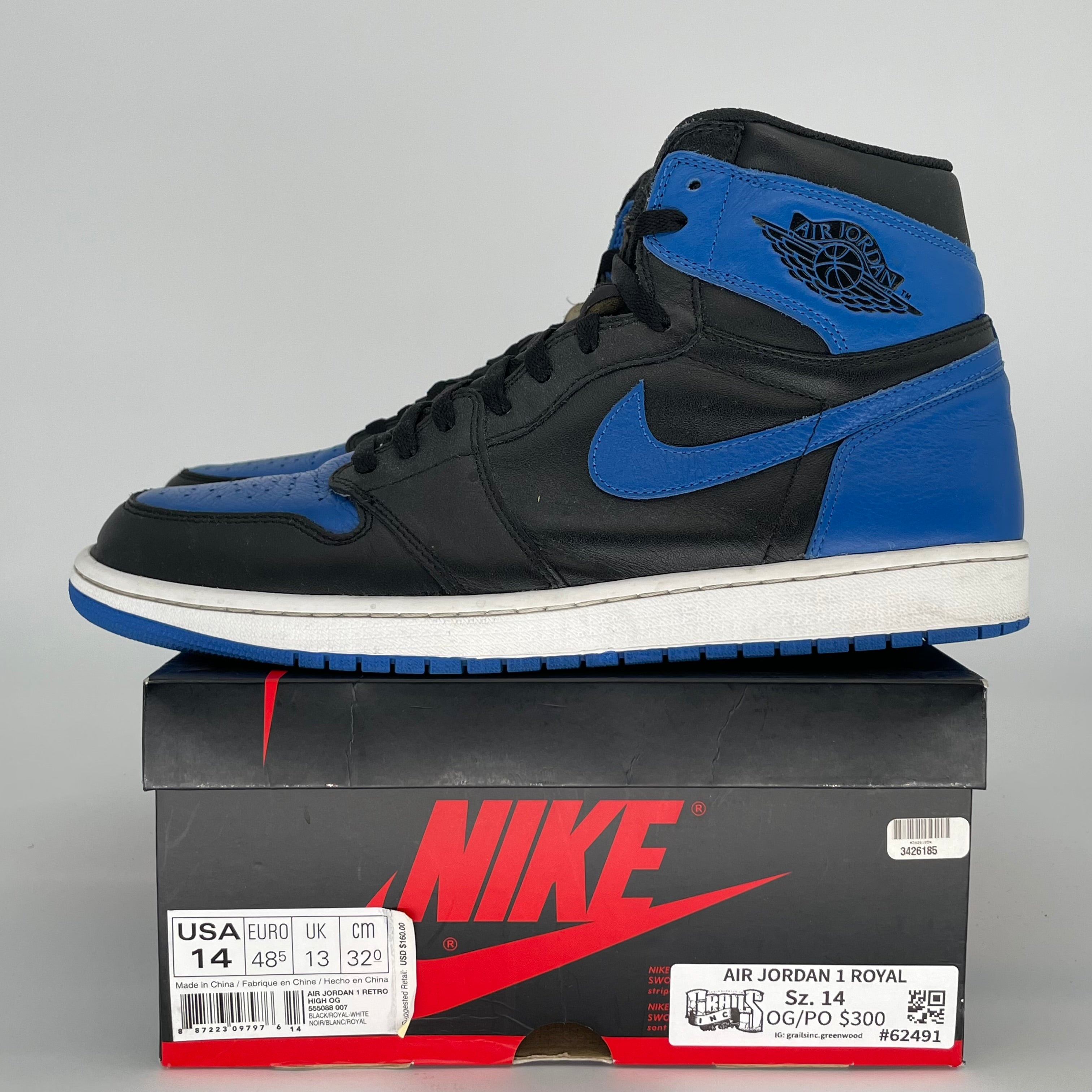 AIR JORDAN 1 ROYAL SIZE 14 555088-007