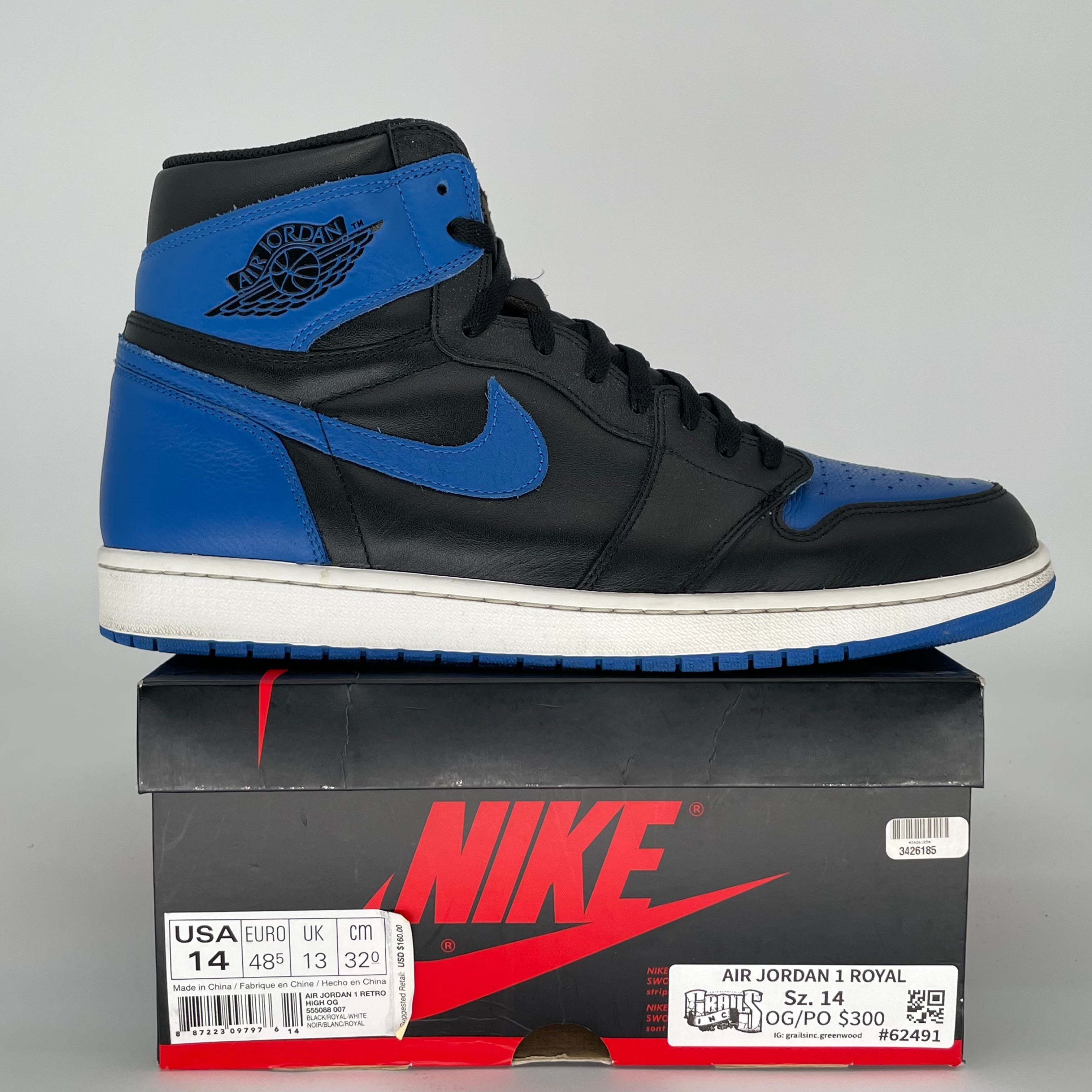 AIR JORDAN 1 ROYAL SIZE 14 555088-007