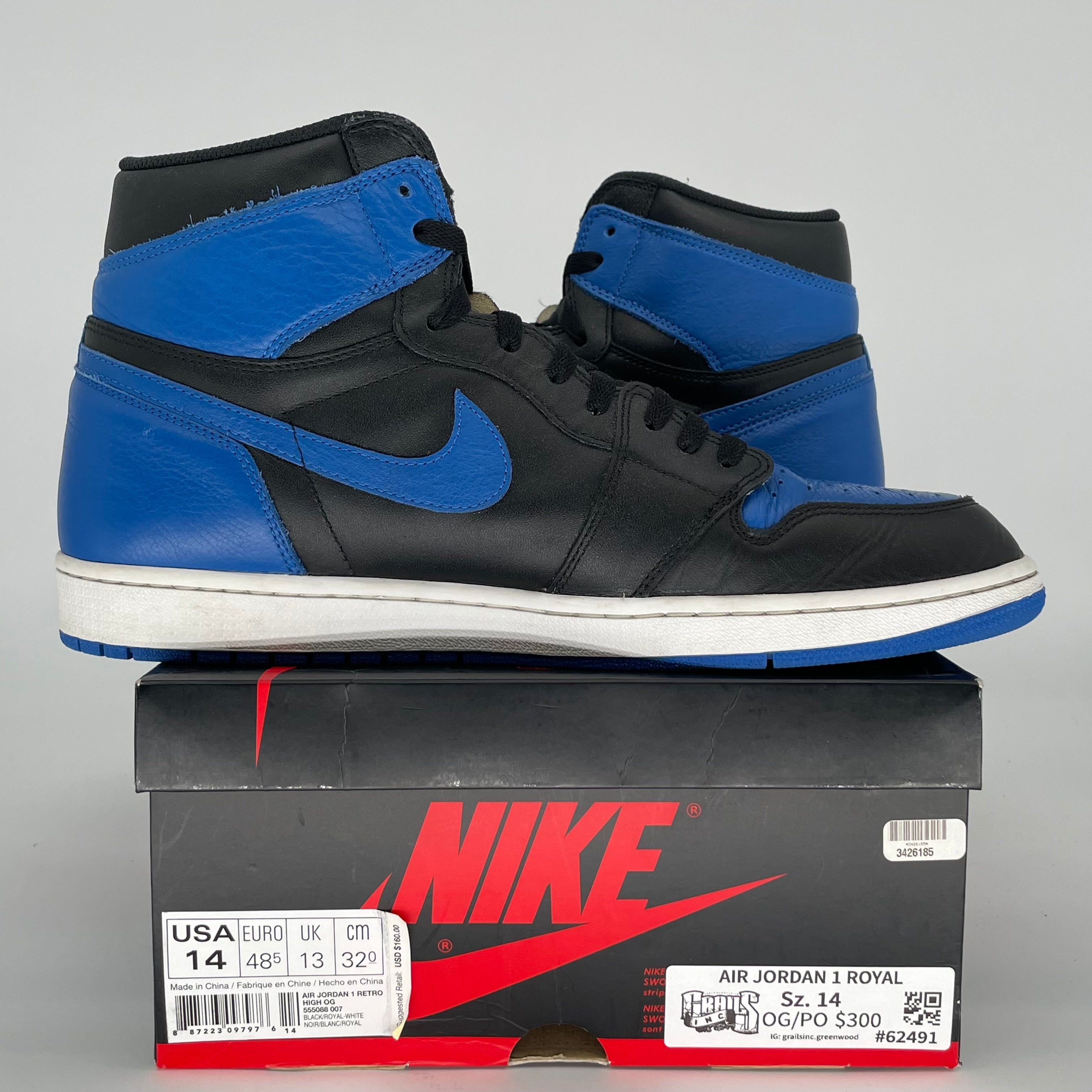 AIR JORDAN 1 ROYAL SIZE 14 555088-007