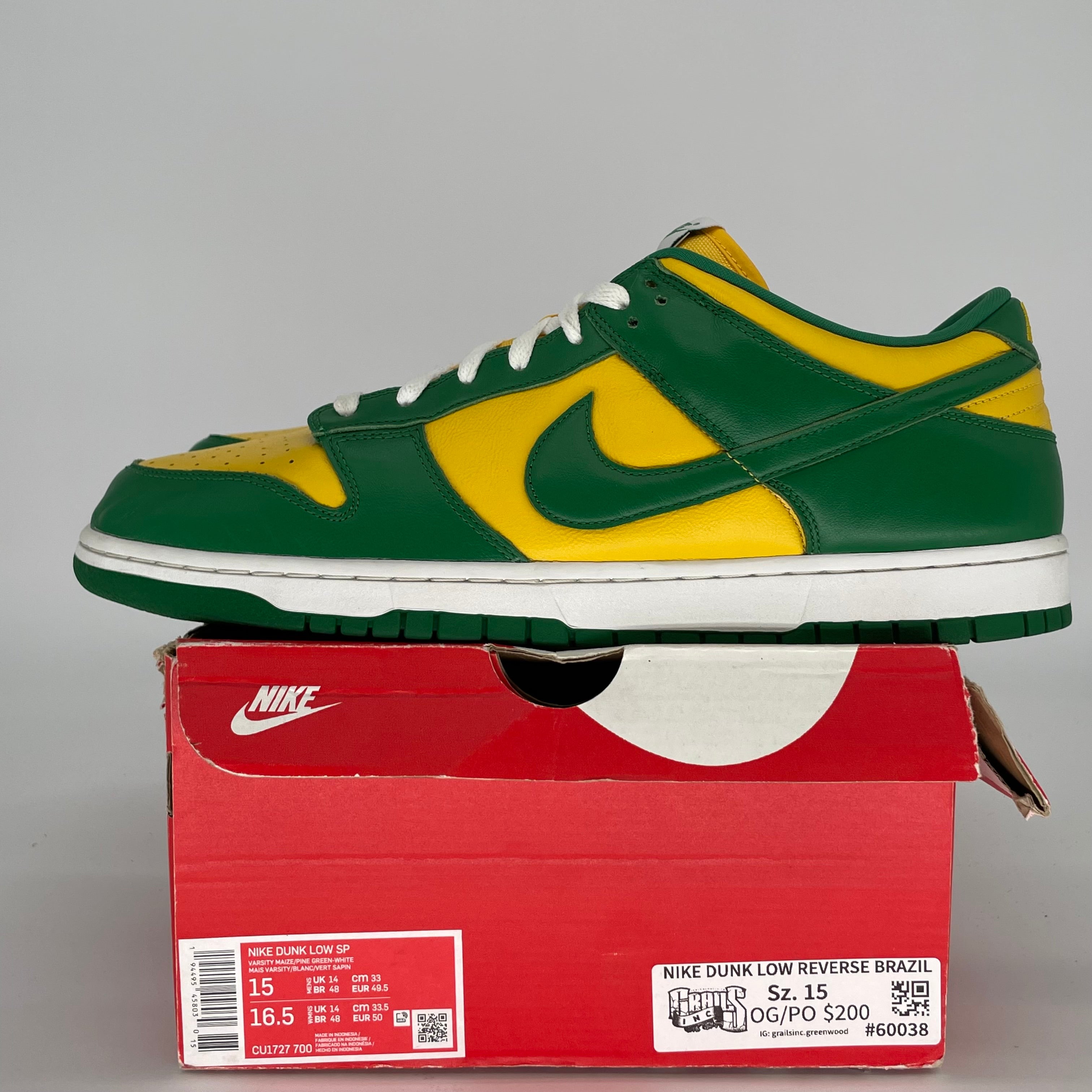 NIKE DUNK LOW BRAZIL SIZE 15 CU1727-700