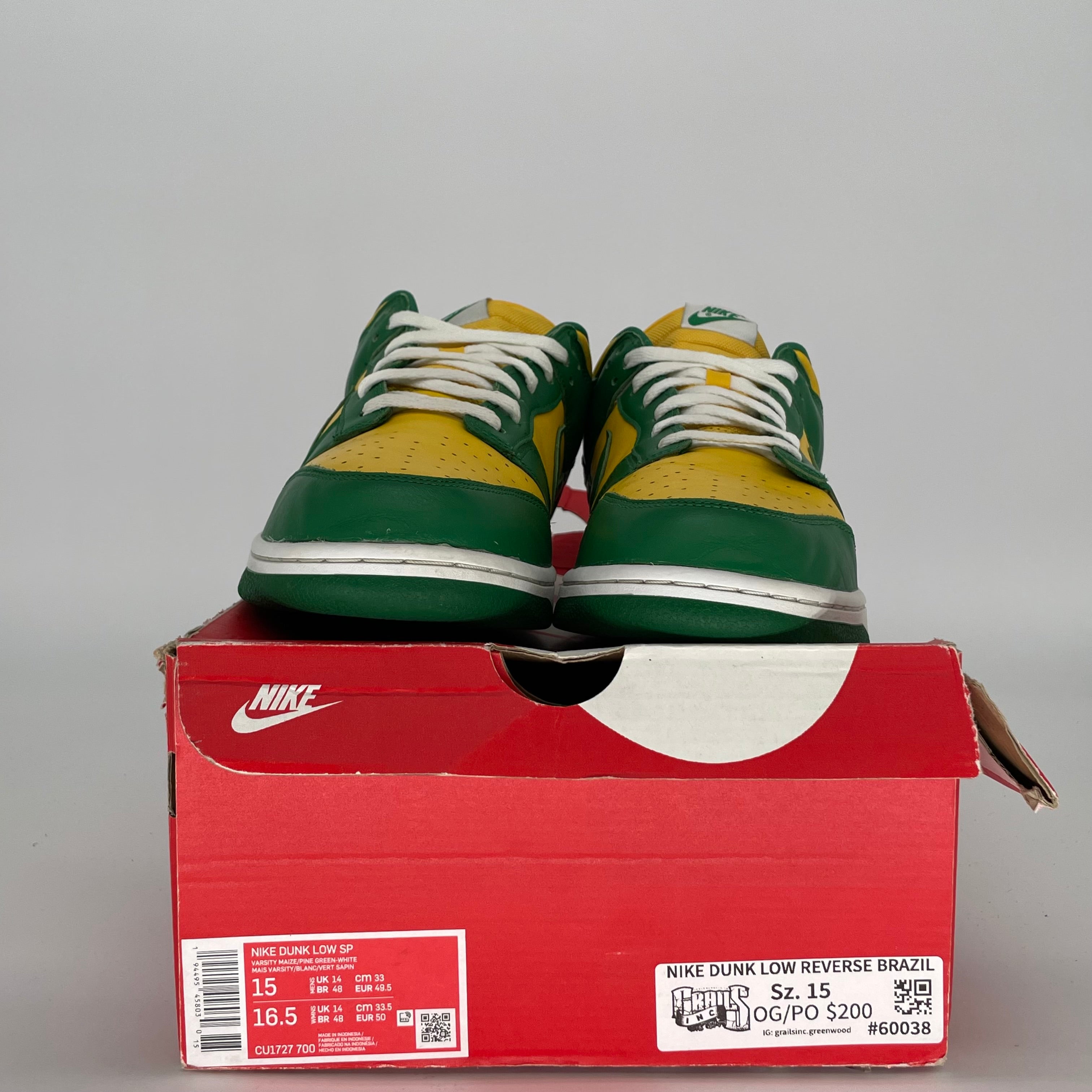 NIKE DUNK LOW BRAZIL SIZE 15 CU1727-700