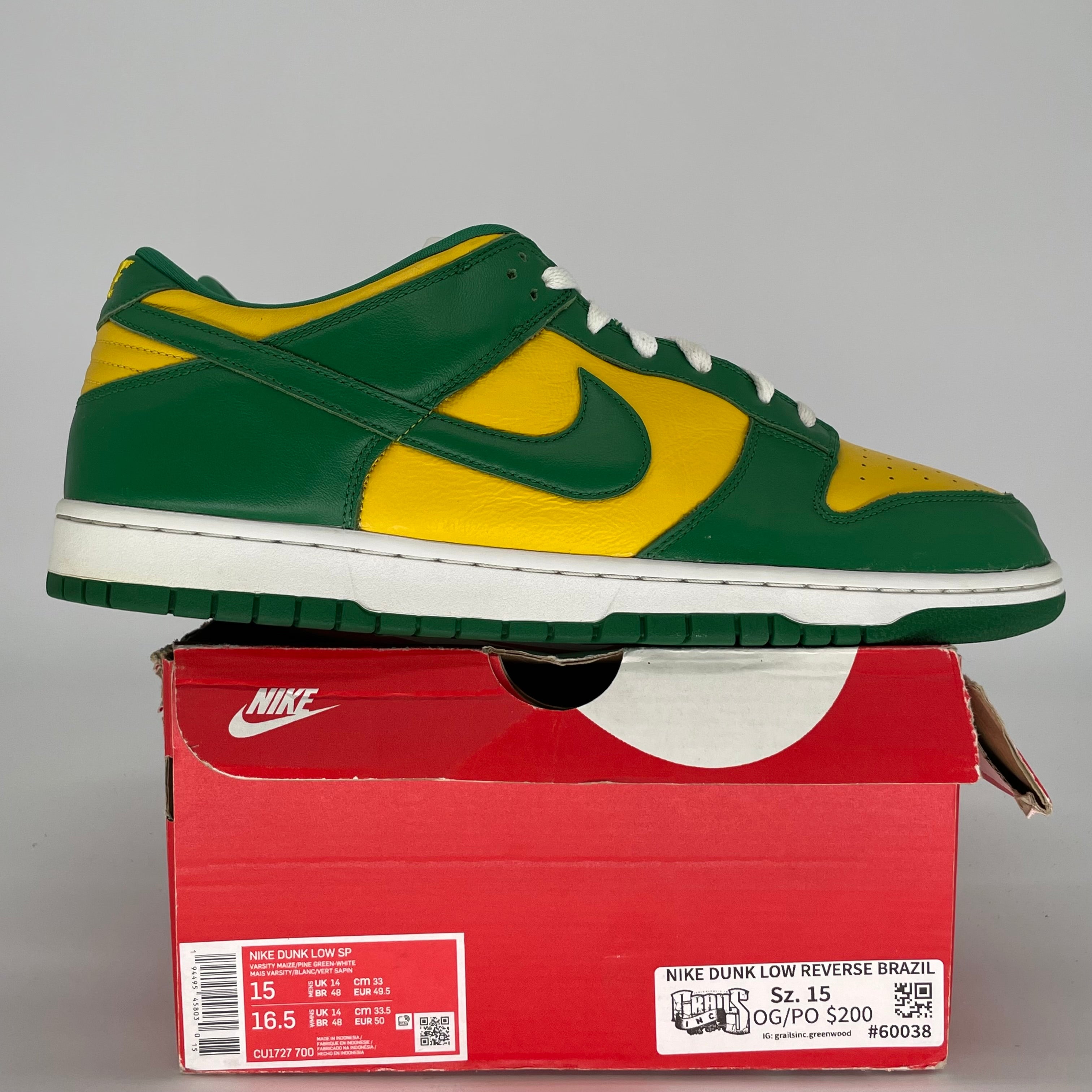 NIKE DUNK LOW BRAZIL SIZE 15 CU1727-700