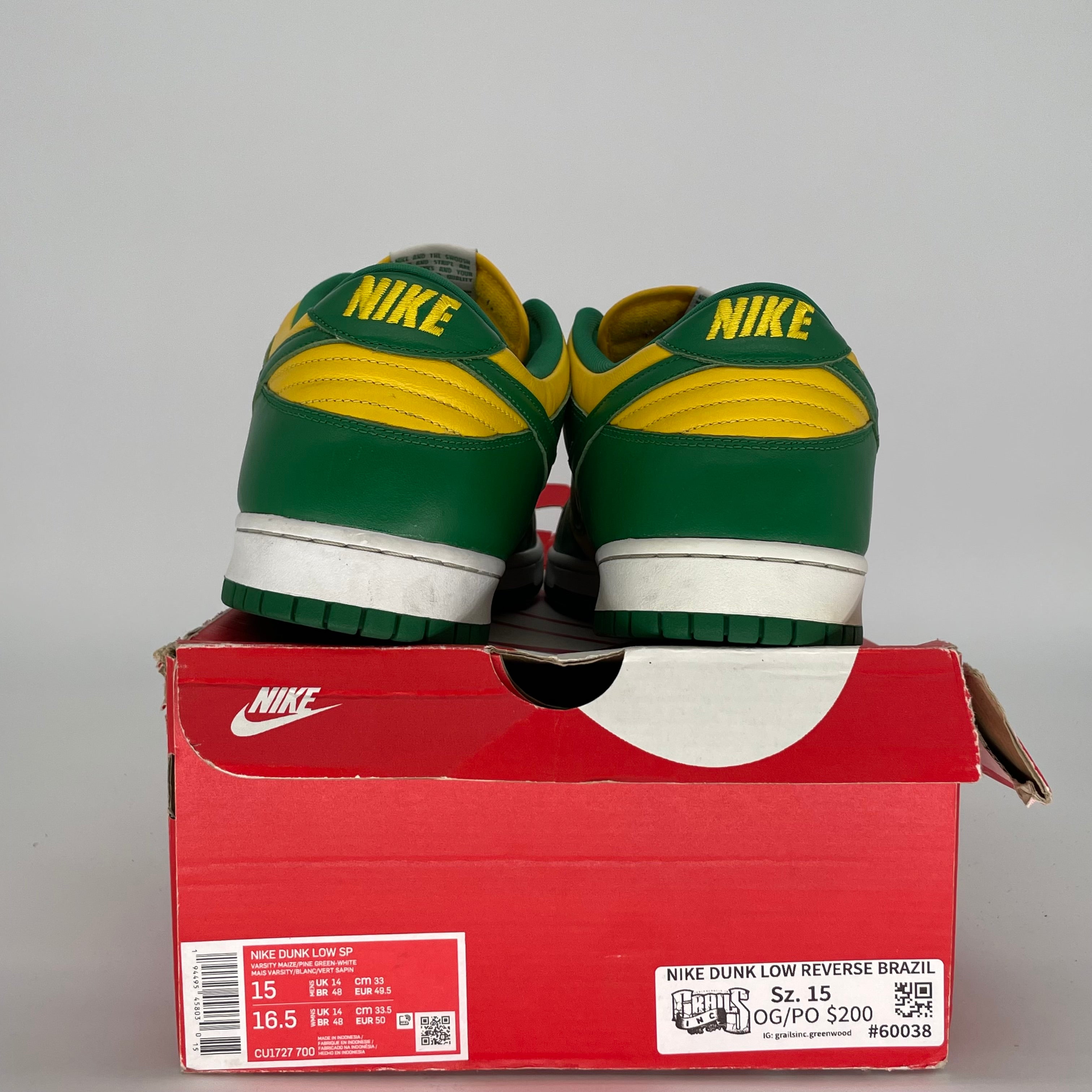 NIKE DUNK LOW BRAZIL SIZE 15 CU1727-700