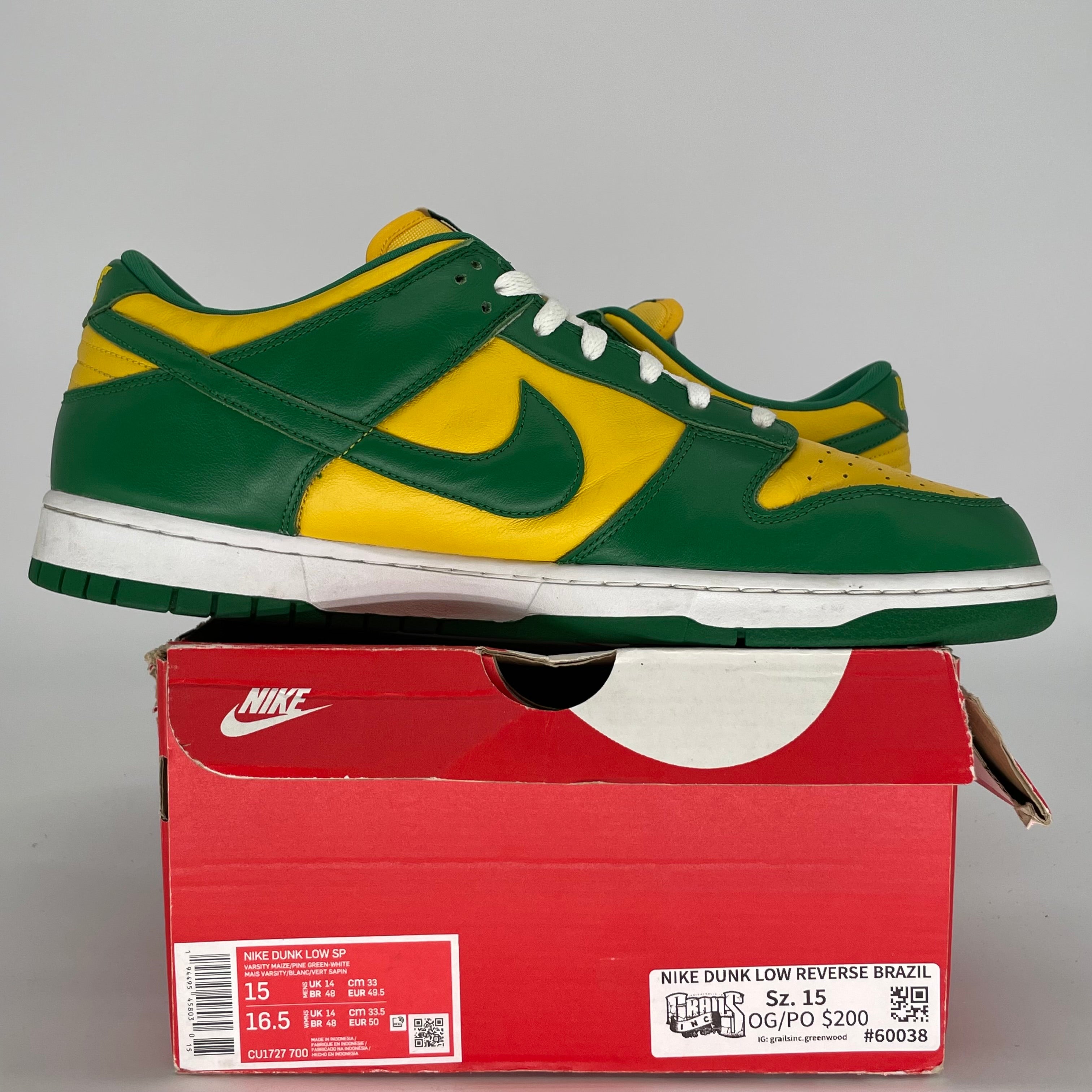 NIKE DUNK LOW BRAZIL SIZE 15 CU1727-700