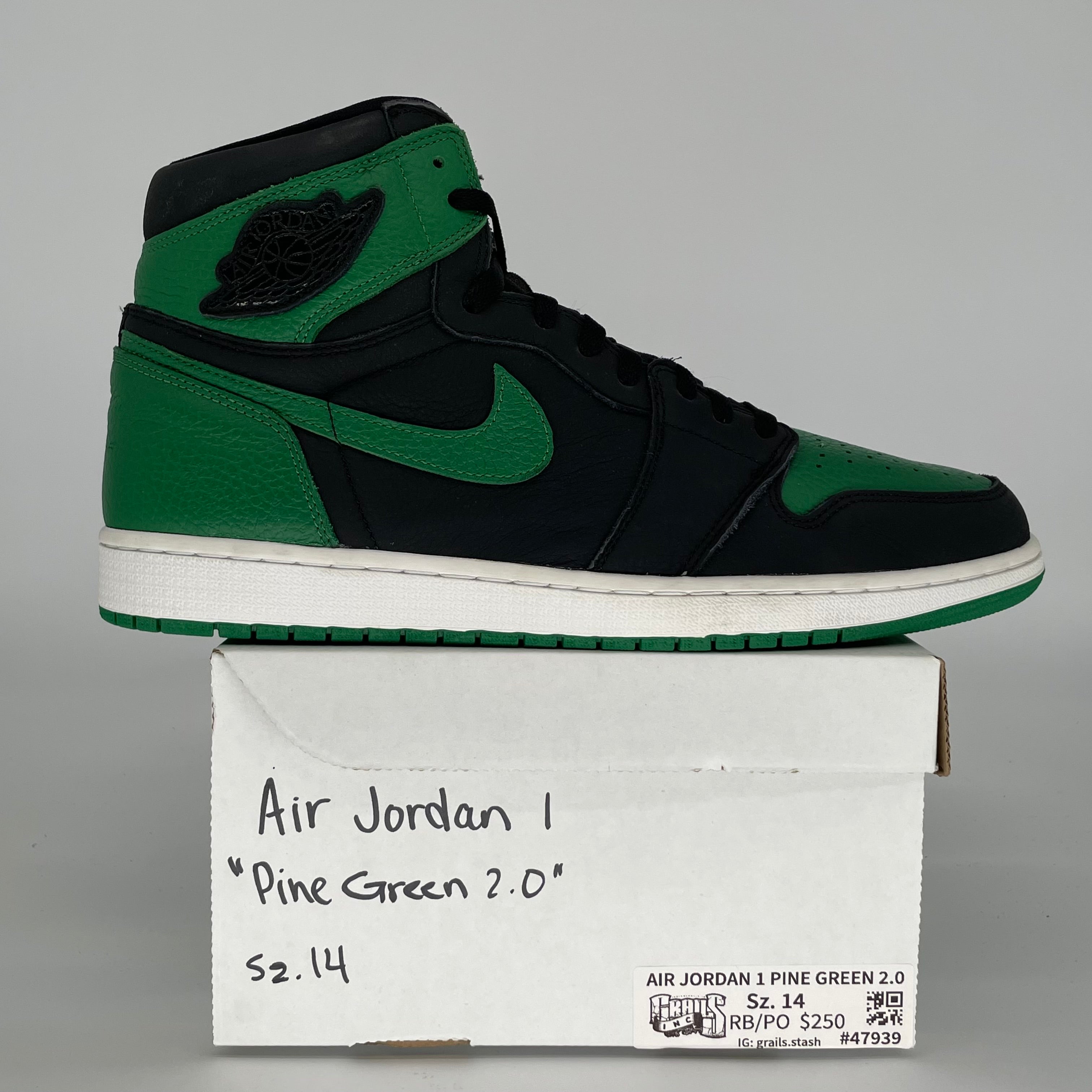 AIR JORDAN 1 PINE GREEN BLACK SIZE 14 555088-030