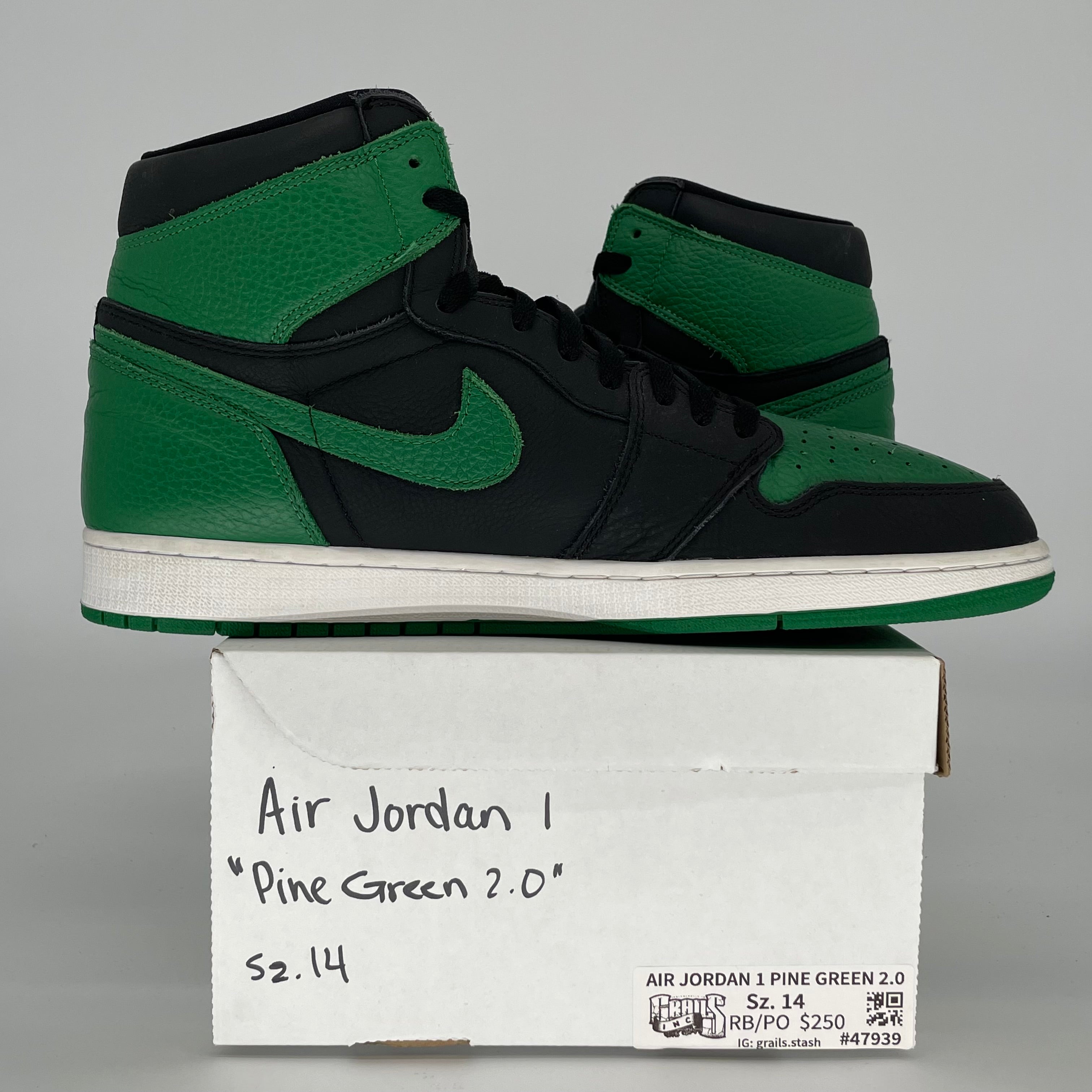 AIR JORDAN 1 PINE GREEN BLACK SIZE 14 555088-030