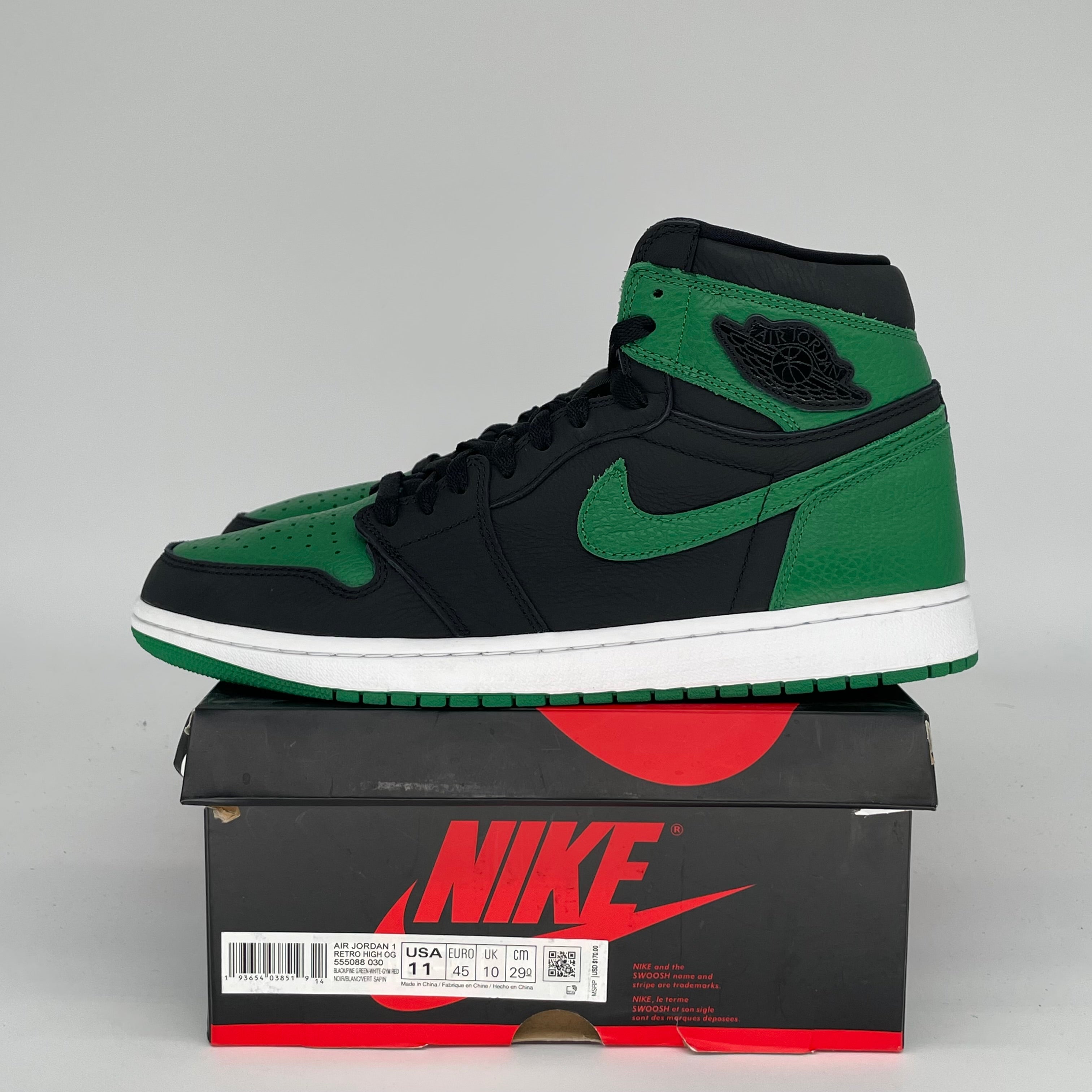 AIR JORDAN 1 PINE GREEN BLACK SIZE 11 555088-030