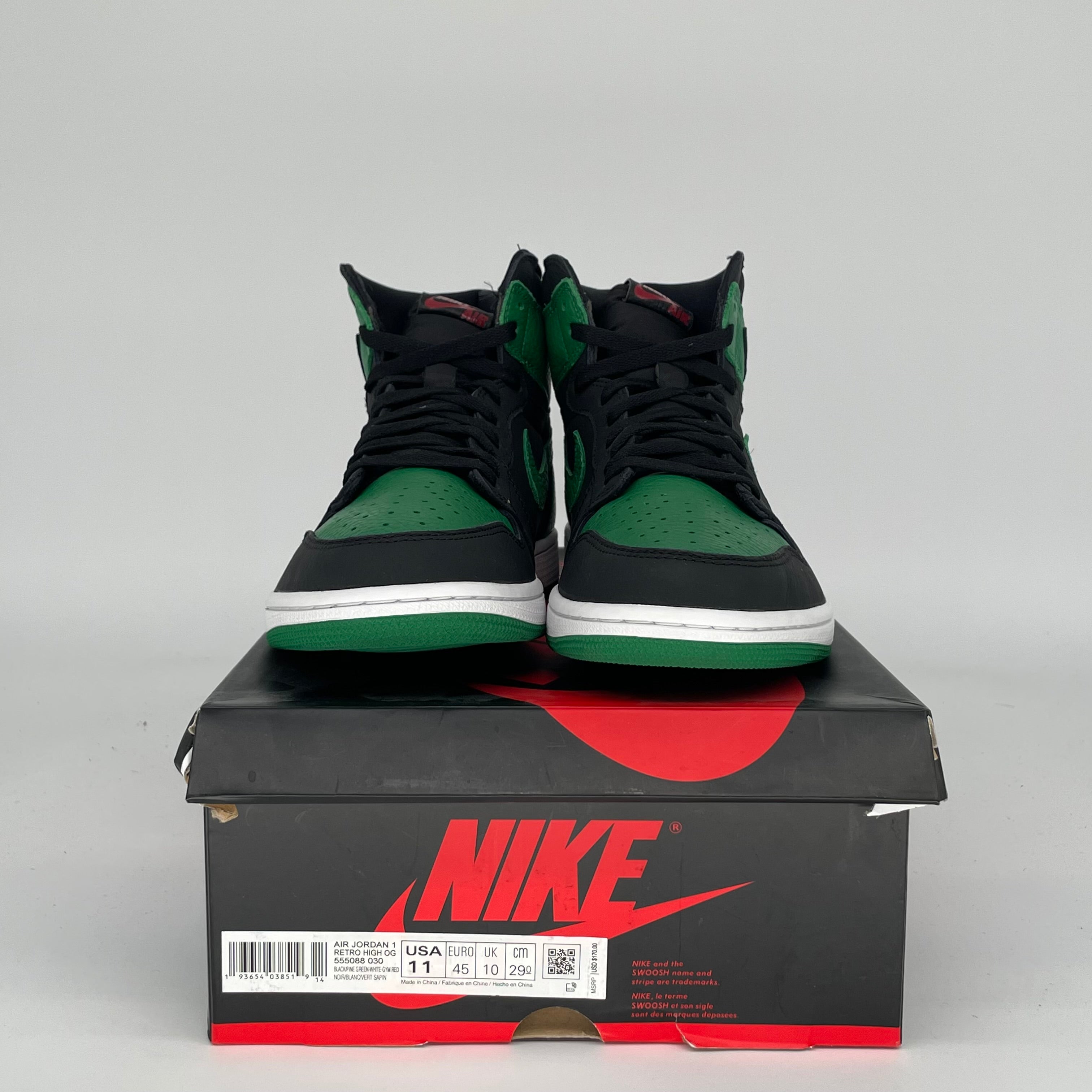 AIR JORDAN 1 PINE GREEN BLACK SIZE 11 555088-030