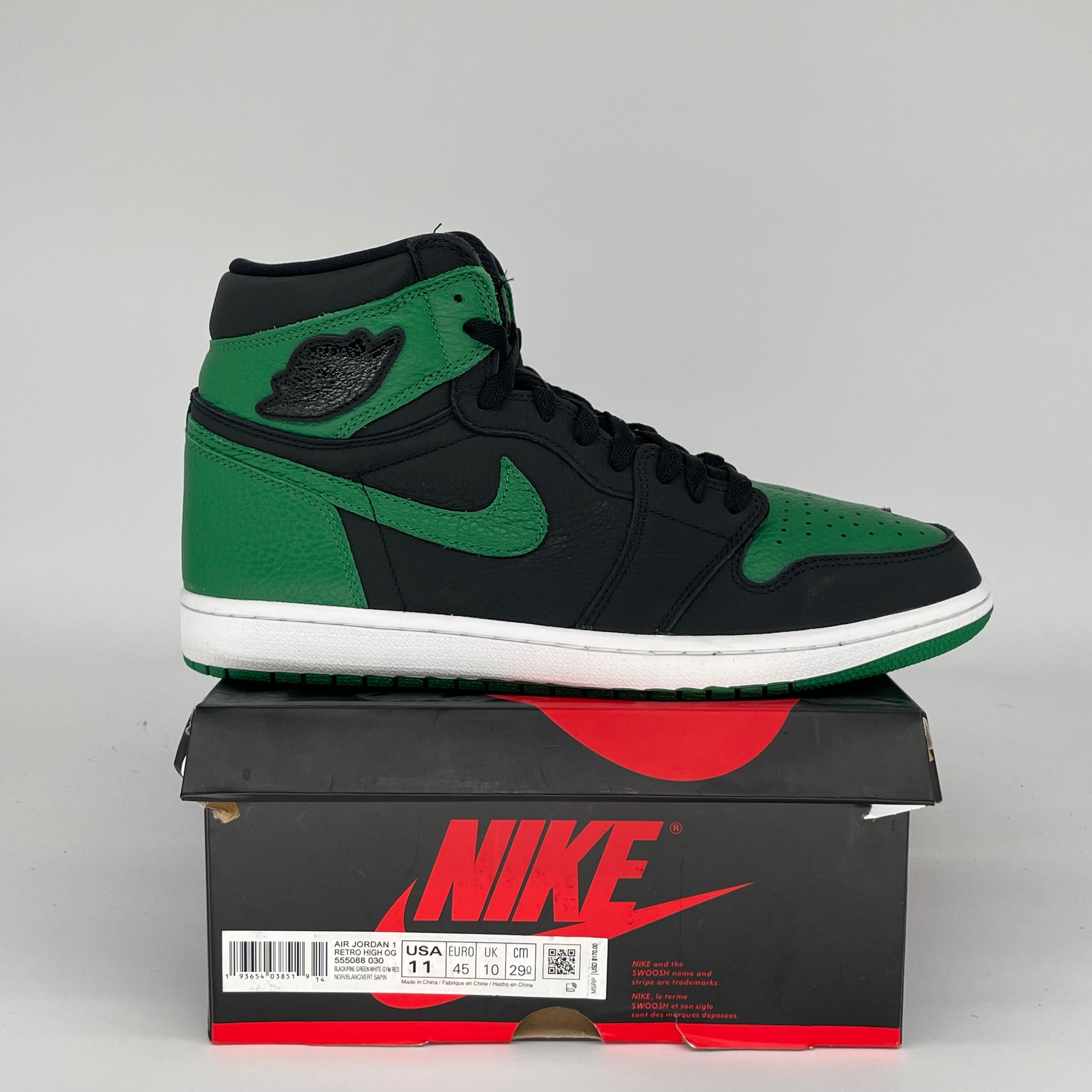 AIR JORDAN 1 PINE GREEN BLACK SIZE 11 555088-030