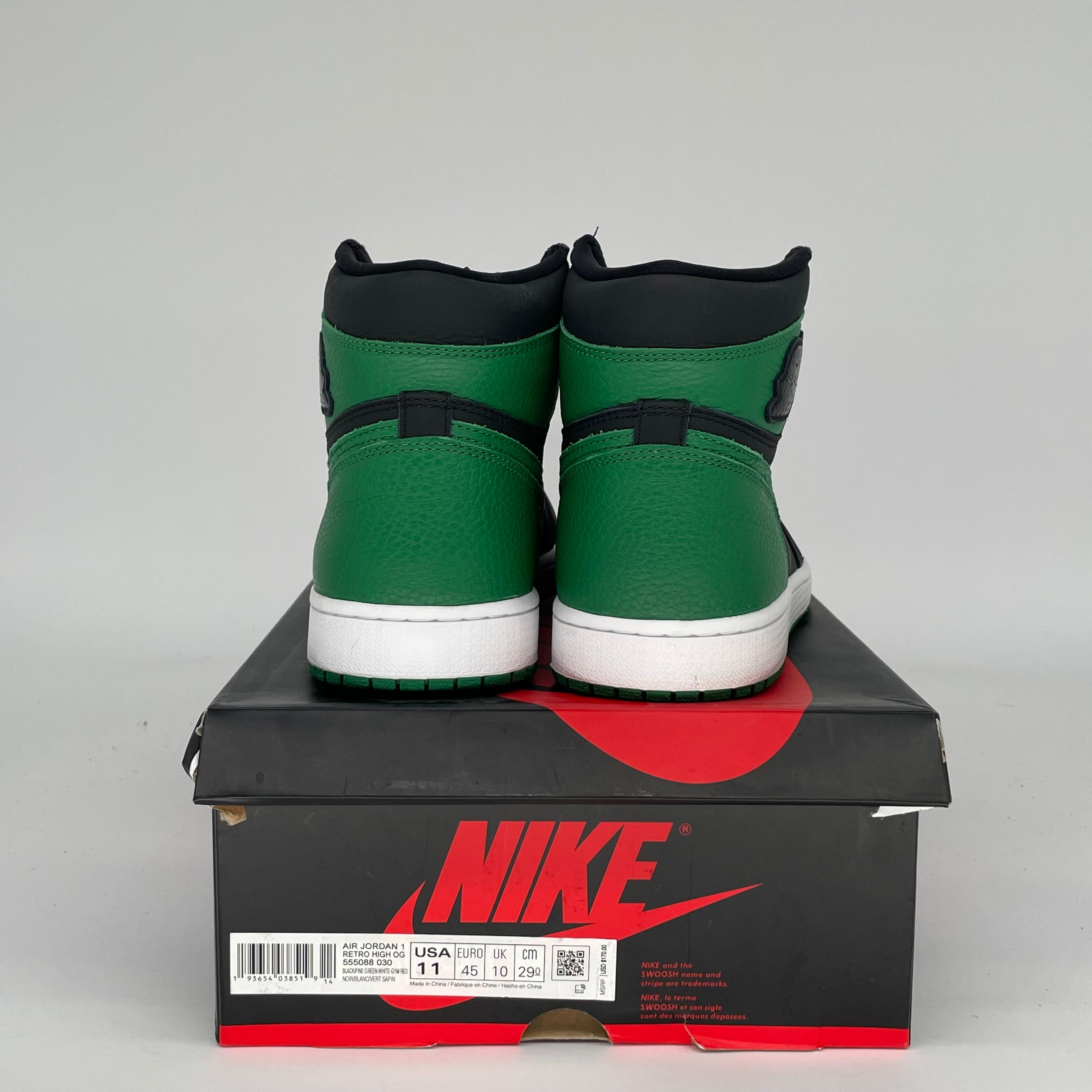 AIR JORDAN 1 PINE GREEN BLACK SIZE 11 555088-030