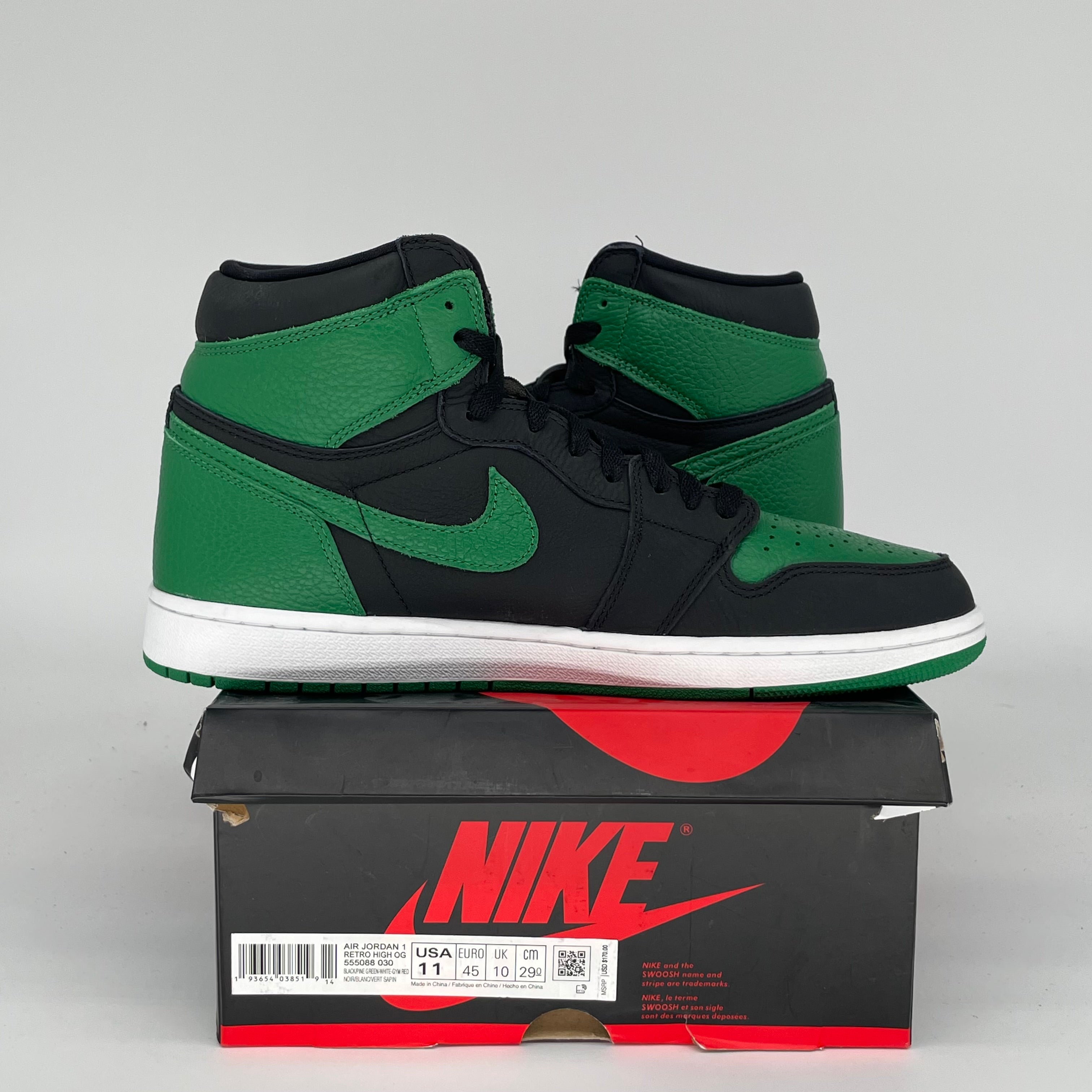 AIR JORDAN 1 PINE GREEN BLACK SIZE 11 555088-030