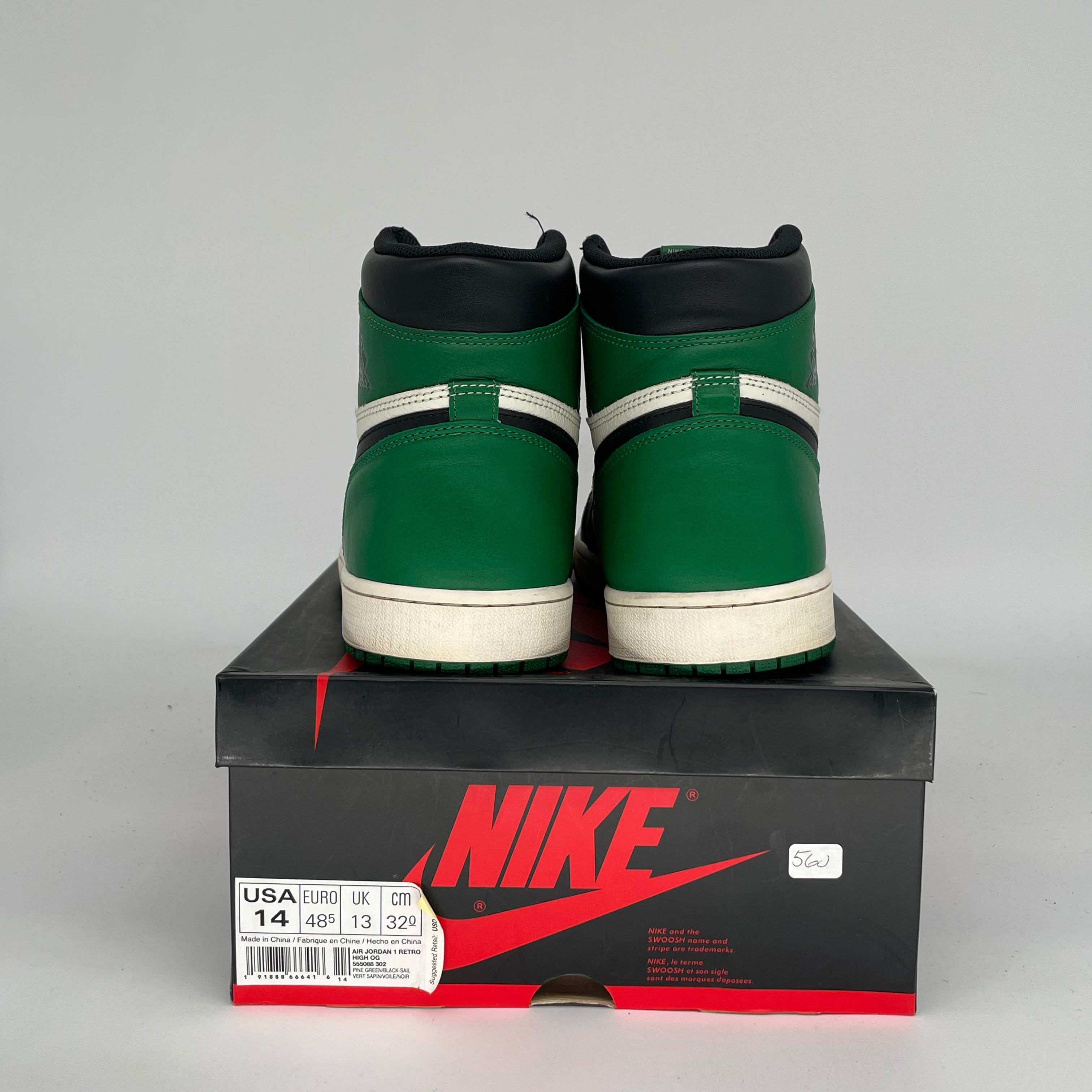 AIR JORDAN 1 PINE GREEN SIZE 14 555088-302