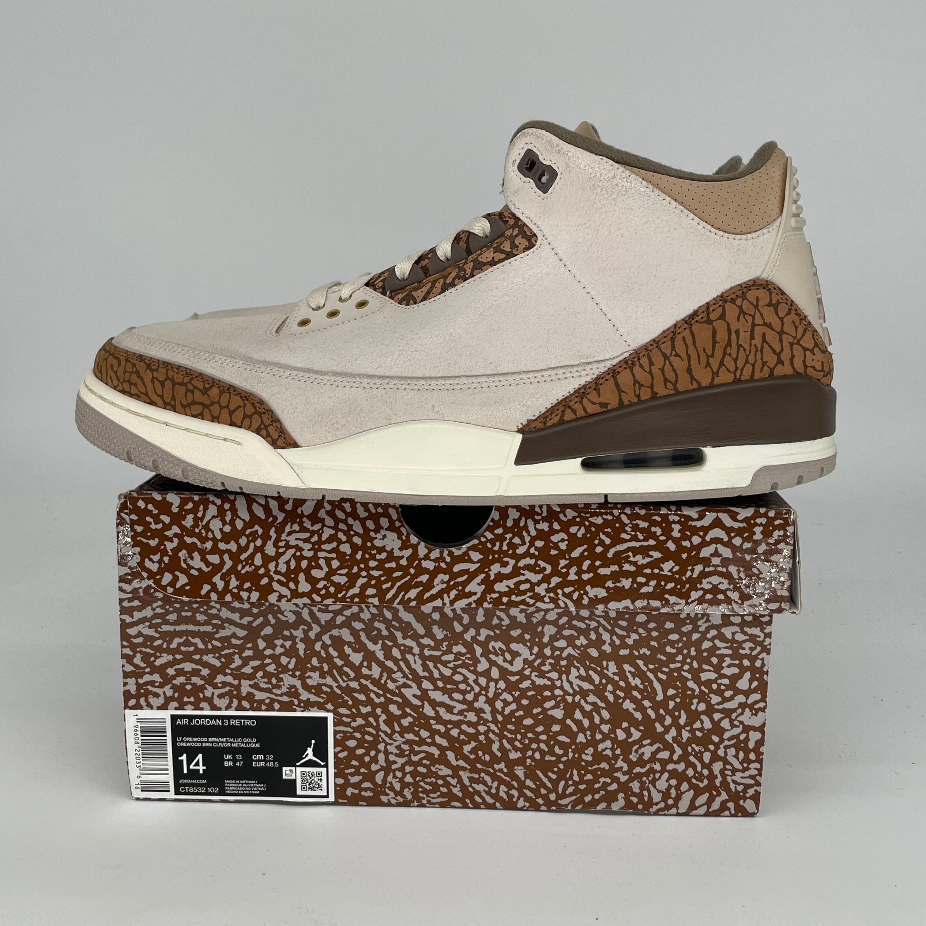 AIR JORDAN 3 PALOMINO SIZE 14 CT8532-102