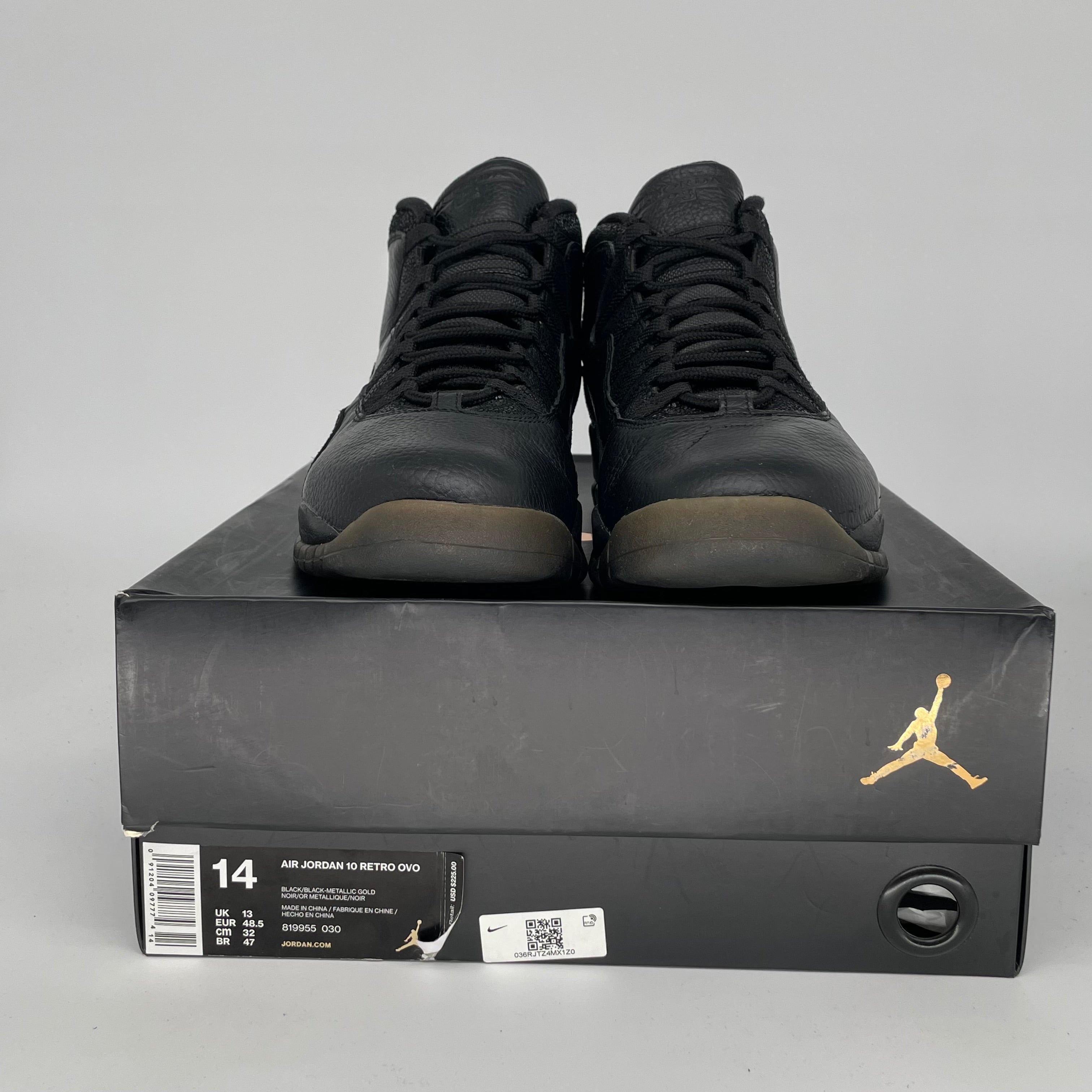 AIR JORDAN 10 DRAKE OVO BLACK SIZE 14 819955-030