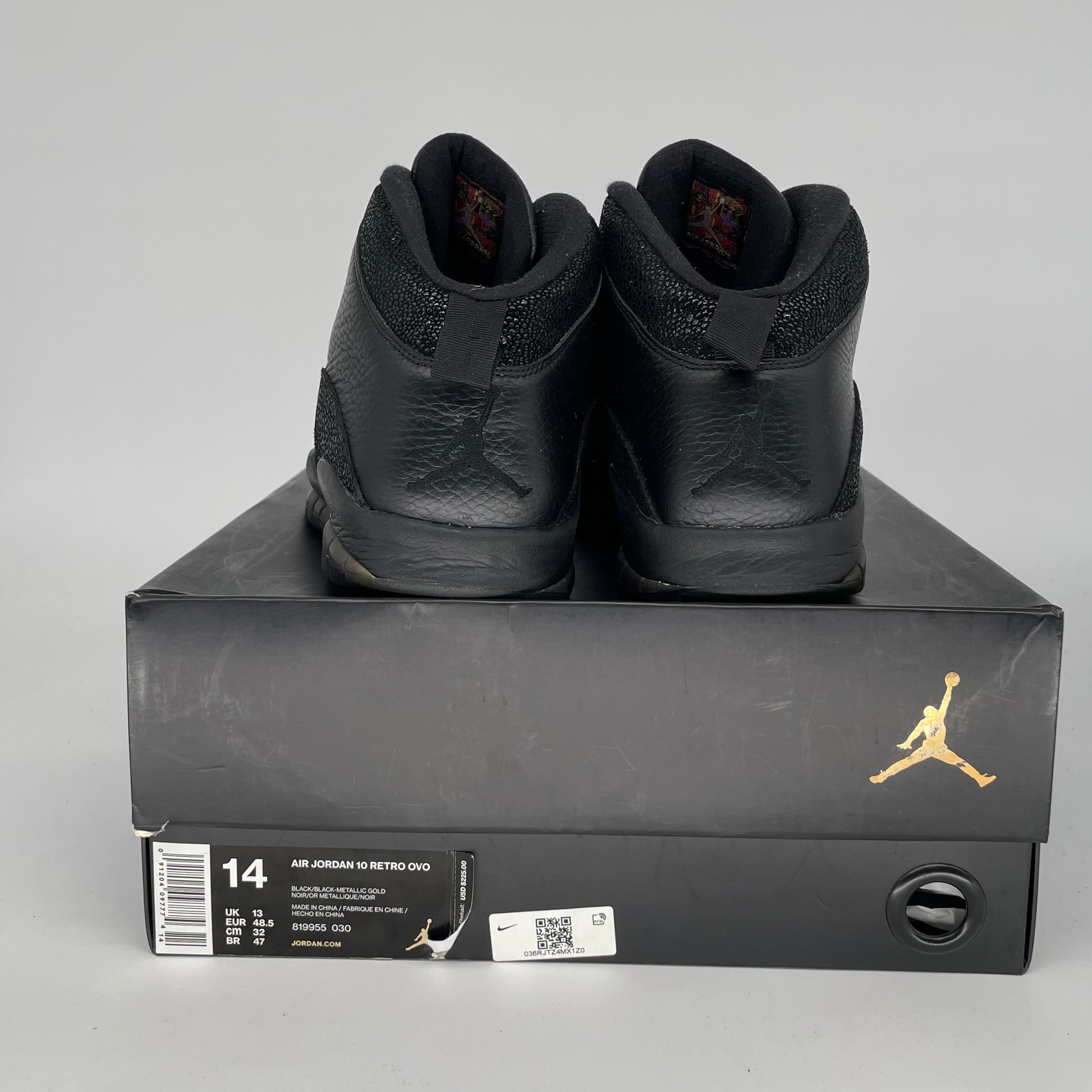 AIR JORDAN 10 DRAKE OVO BLACK SIZE 14 819955-030