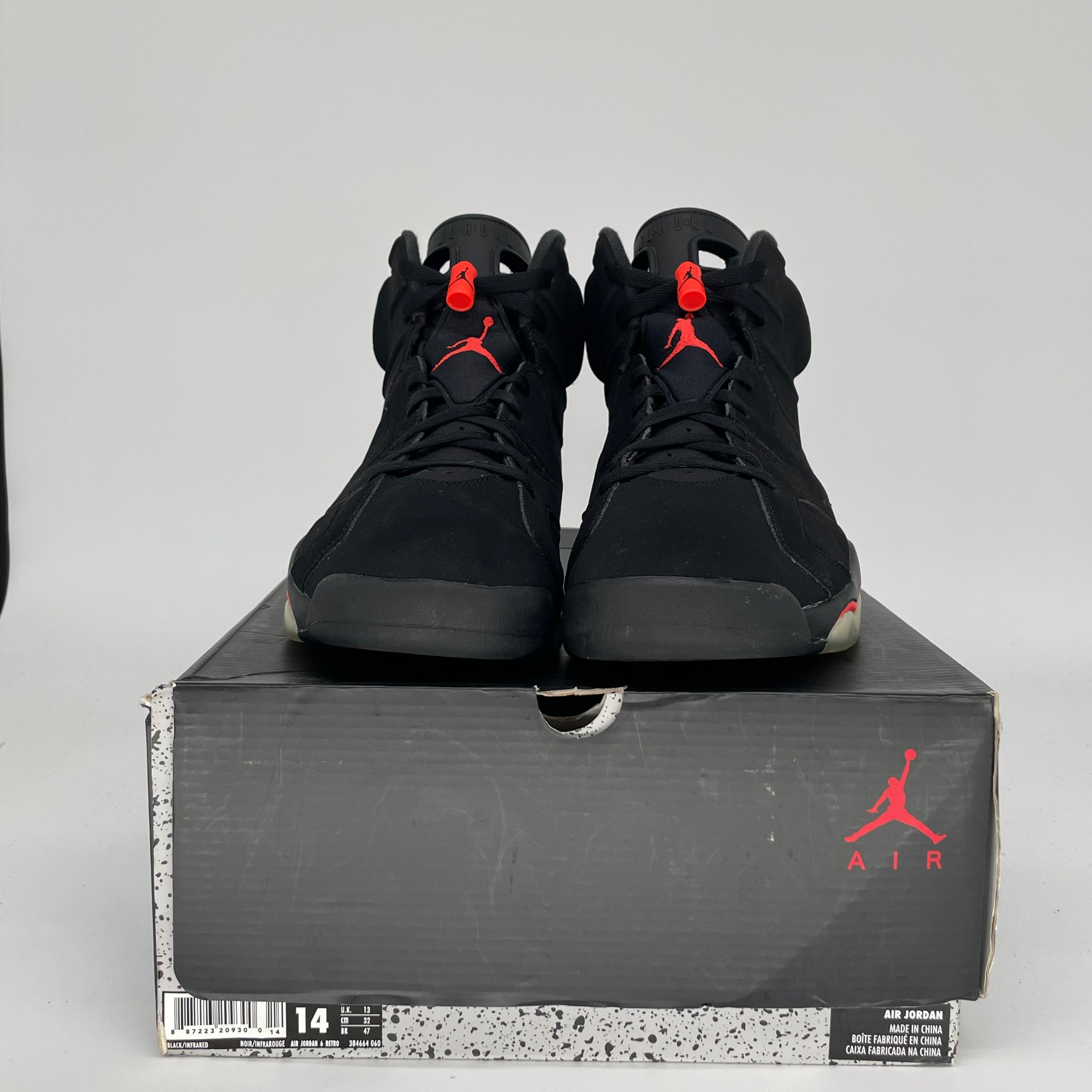 AIR JORDAN 6 BLACK INFRARED SIZE 14 384664-060