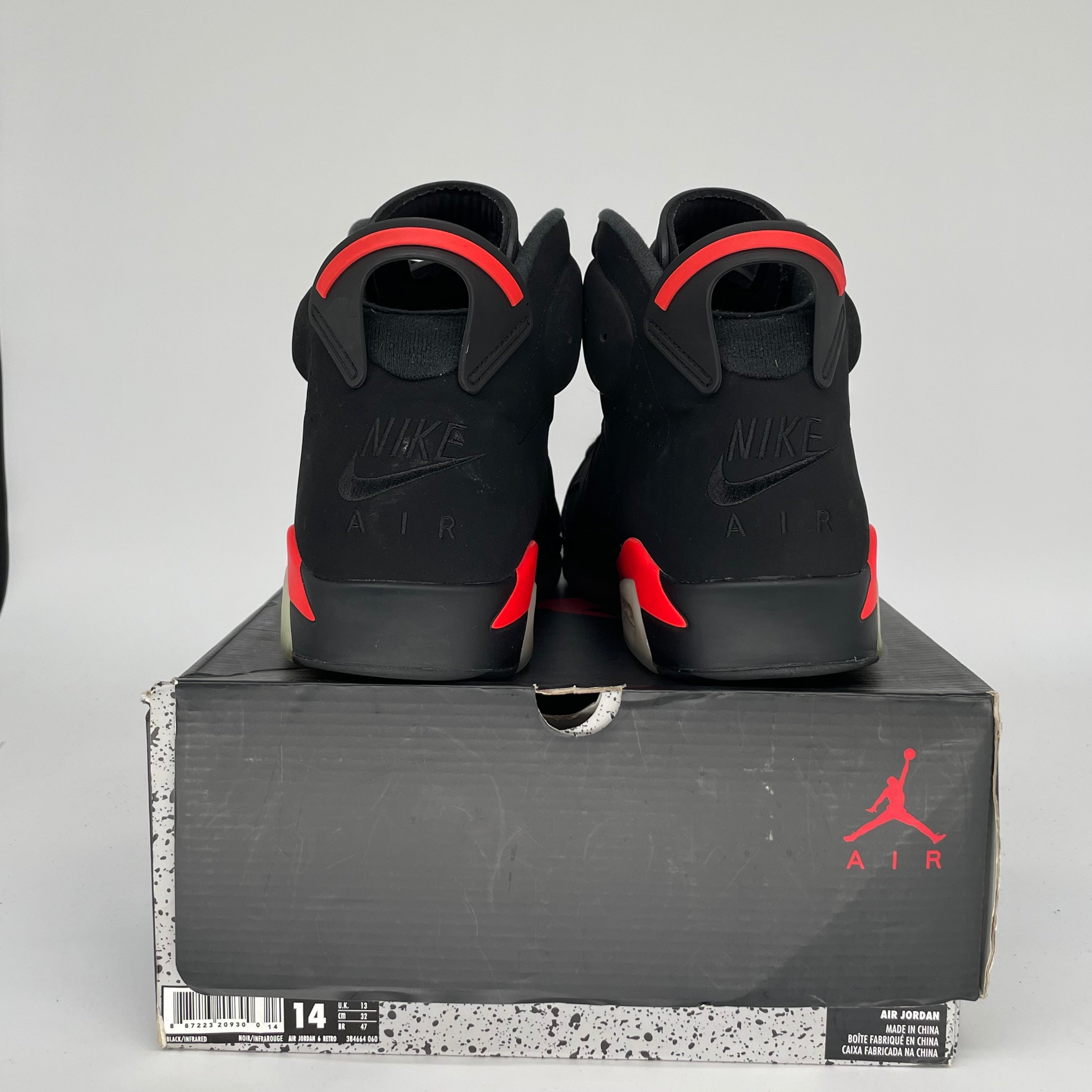 AIR JORDAN 6 BLACK INFRARED SIZE 14 384664-060