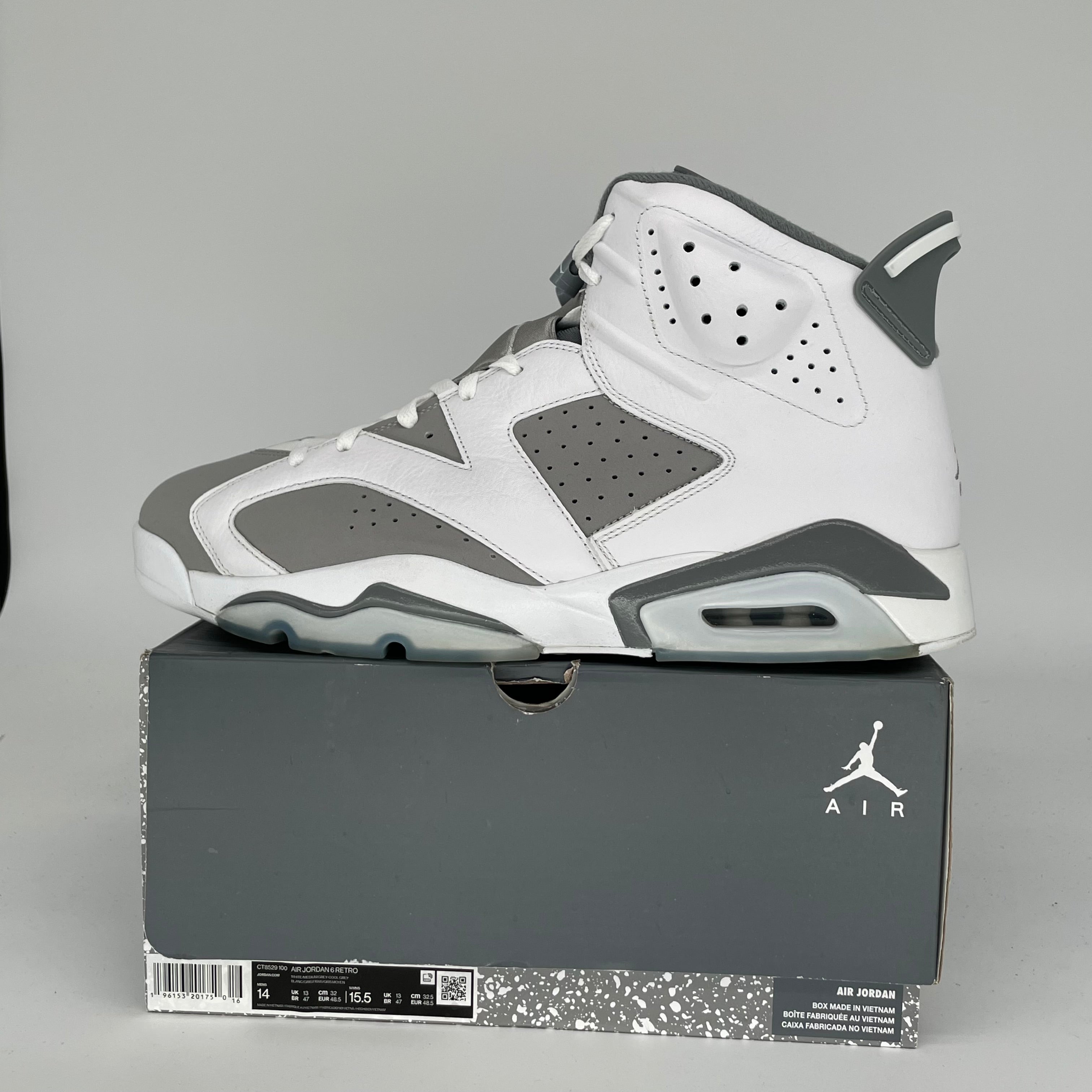 AIR JORDAN 6 COOL GREY SIZE 14 CT8529-100