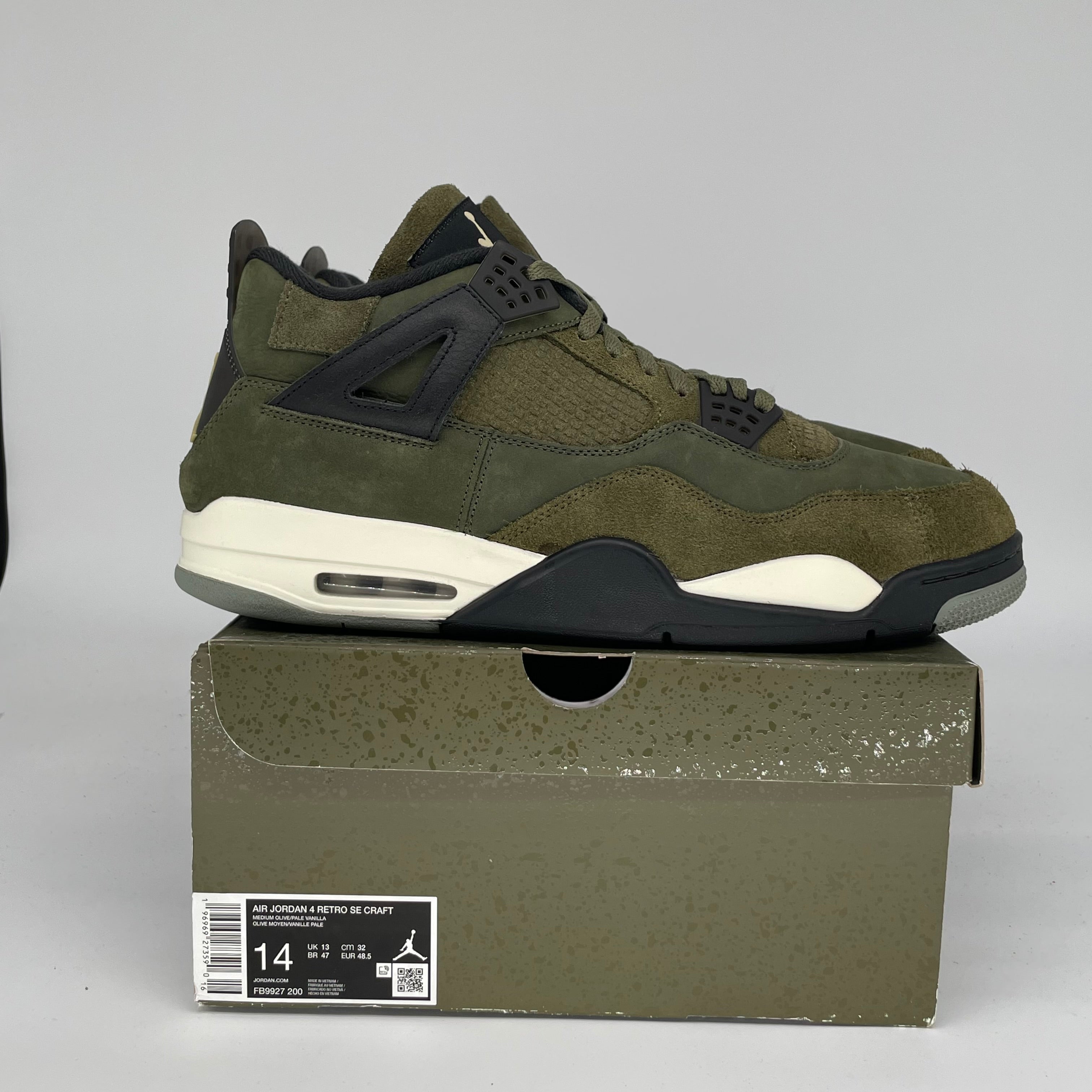 AIR JORDAN 4 CRAFT MEDIUM OLIVE SIZE 14 FB9927-200