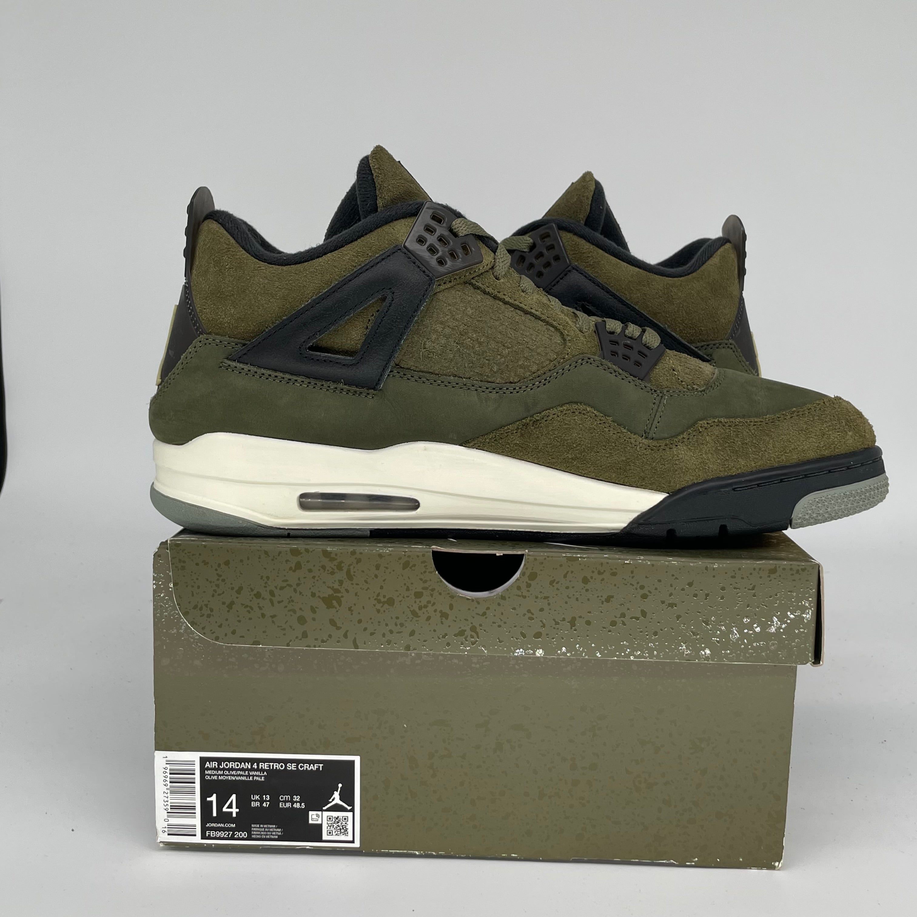 AIR JORDAN 4 CRAFT MEDIUM OLIVE SIZE 14 FB9927-200