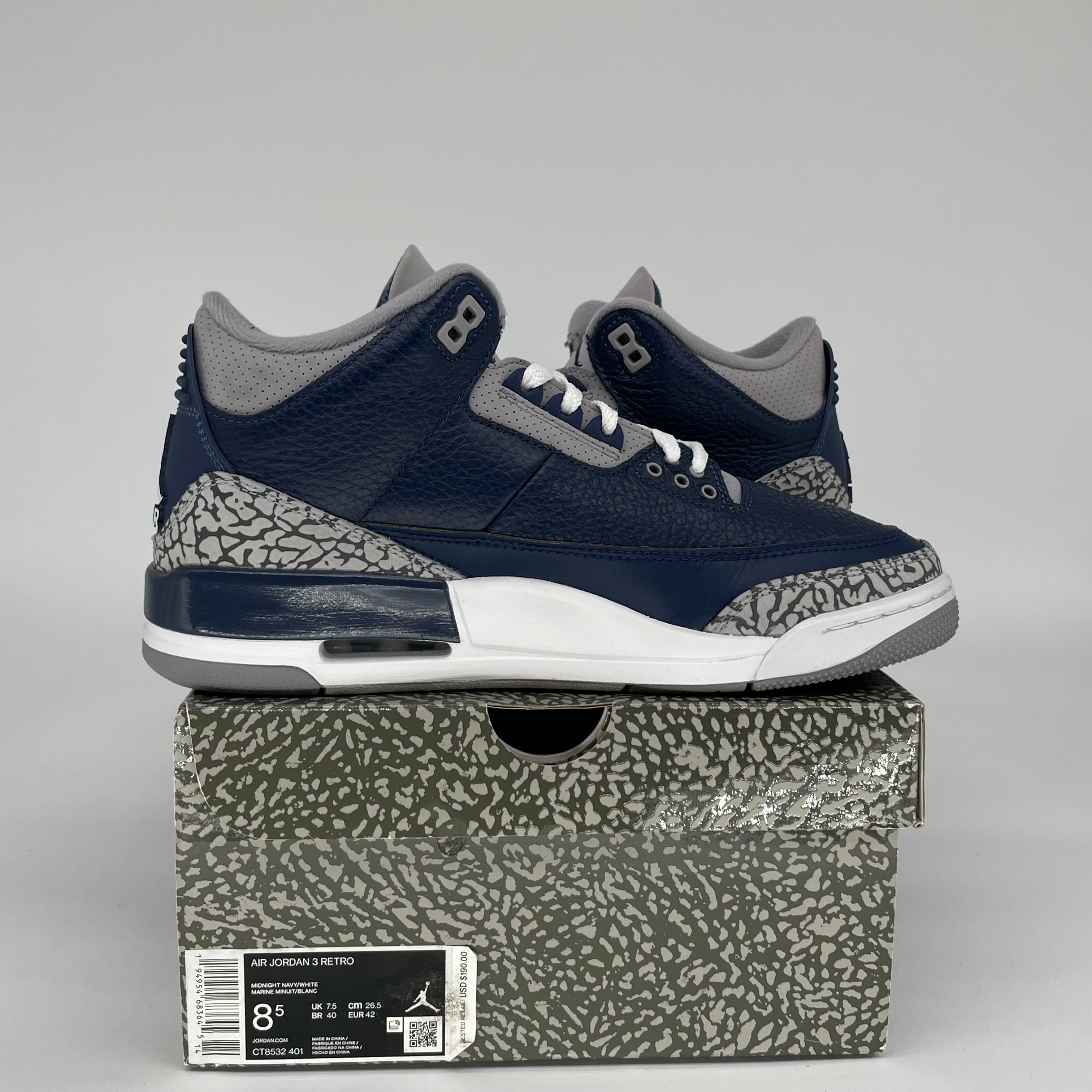 AIR JORDAN 3 GEORGETOWN SIZE 8.5 CT8532-401