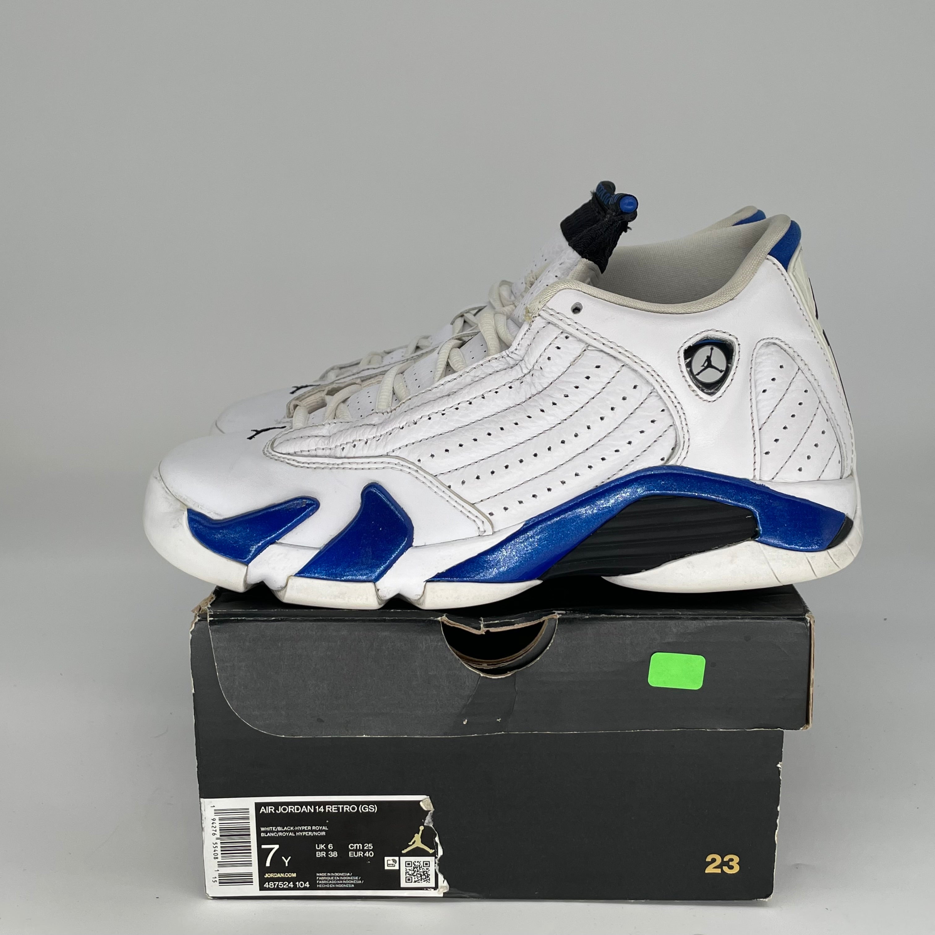 AIR JORDAN 14 HYPER ROYAL SIZE 7Y 487524-104