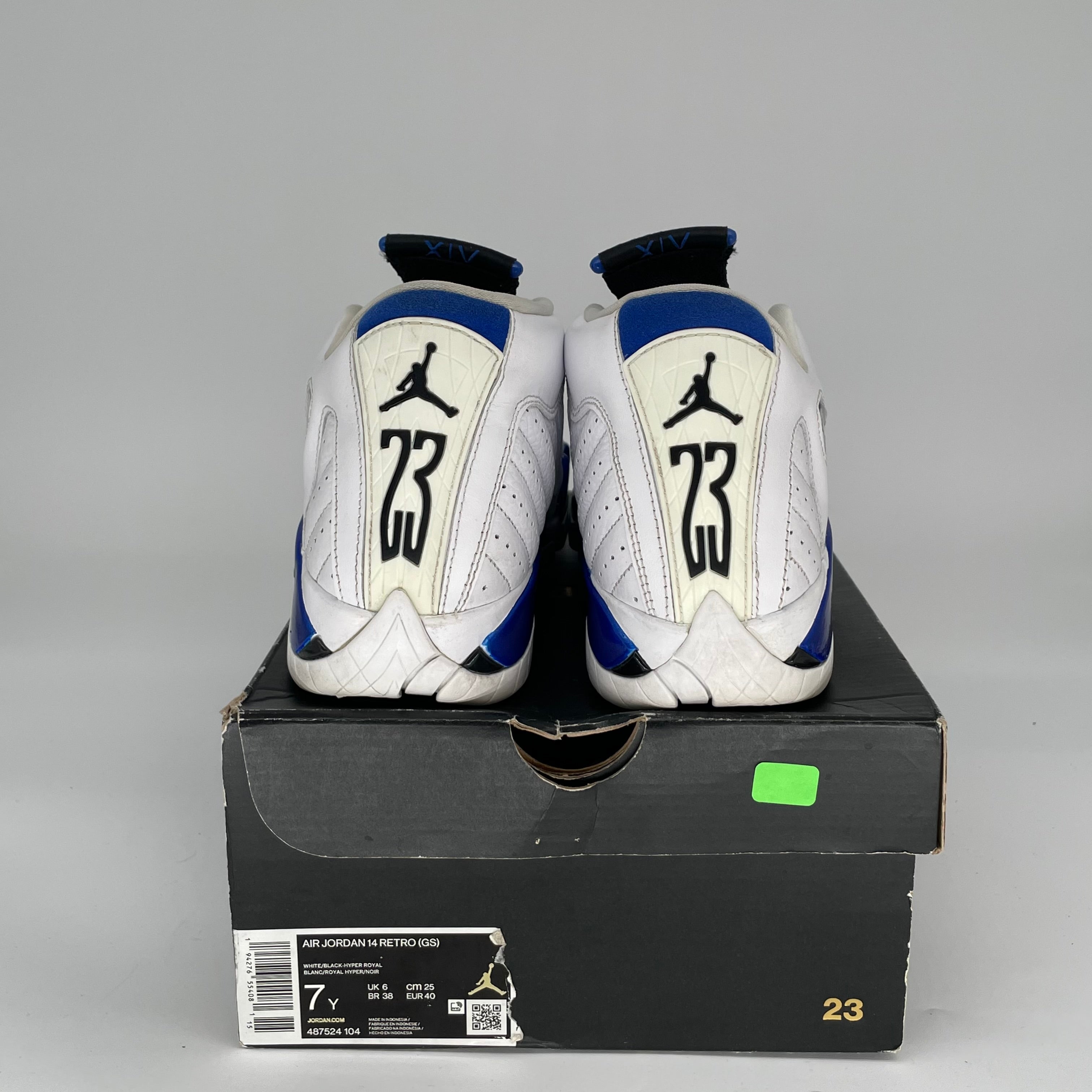 AIR JORDAN 14 HYPER ROYAL SIZE 7Y 487524-104