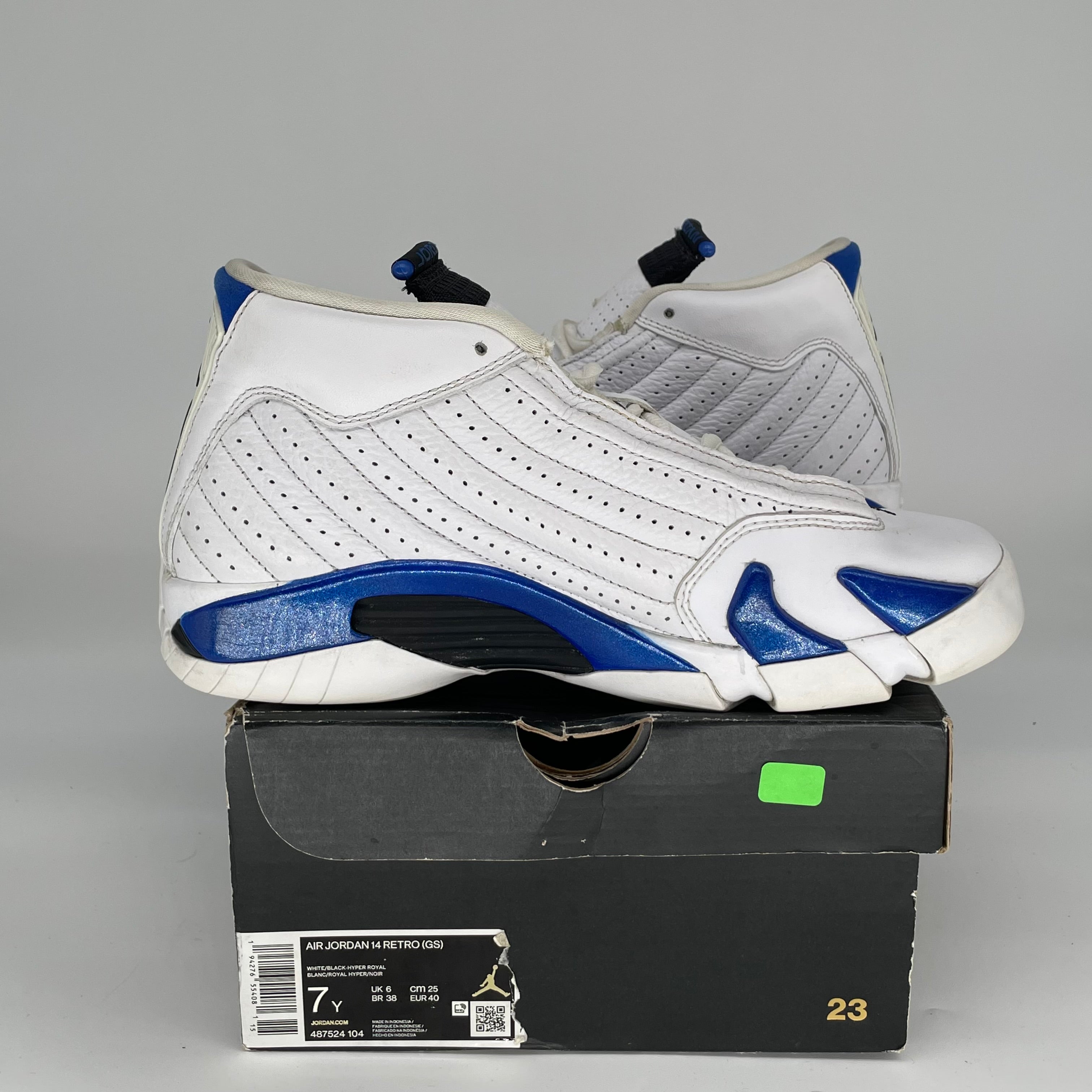 AIR JORDAN 14 HYPER ROYAL SIZE 7Y 487524-104