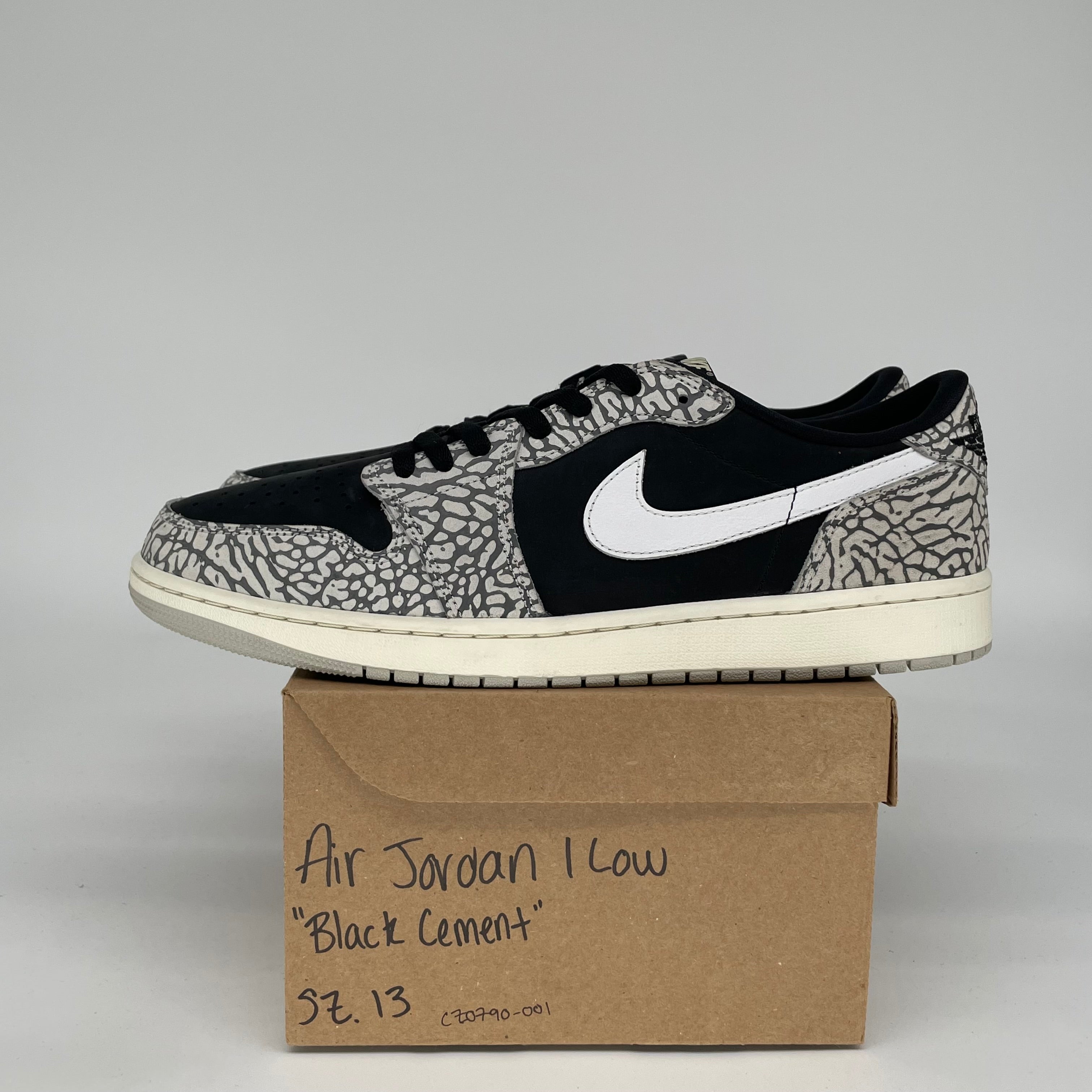 AIR JORDAN 1 LOW BLACK CEMENT SIZE 13 CZ0790-001