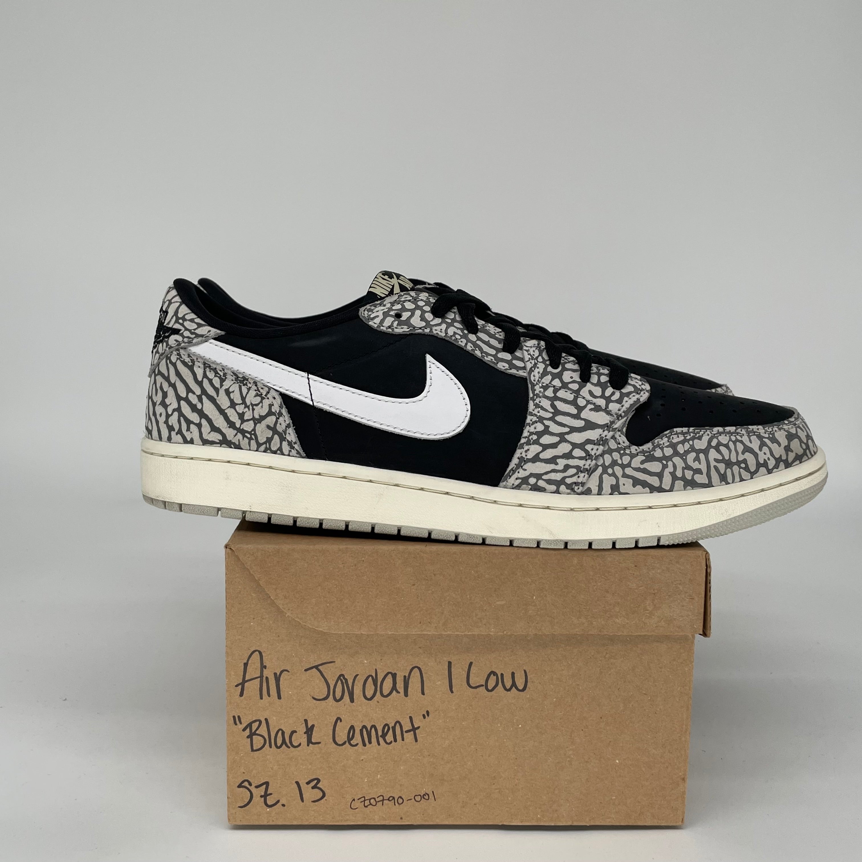 AIR JORDAN 1 LOW BLACK CEMENT SIZE 13 CZ0790-001