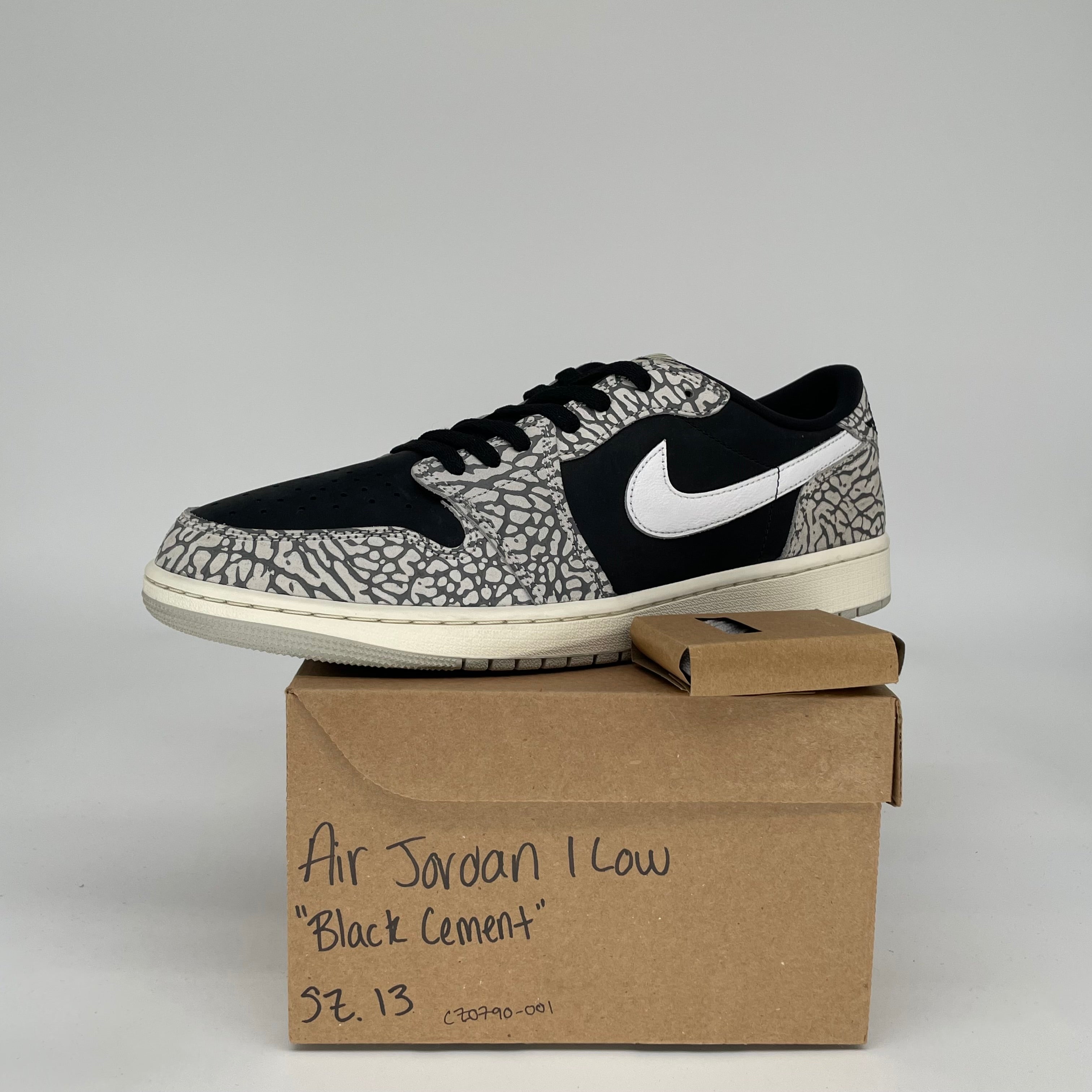 AIR JORDAN 1 LOW BLACK CEMENT SIZE 13 CZ0790-001