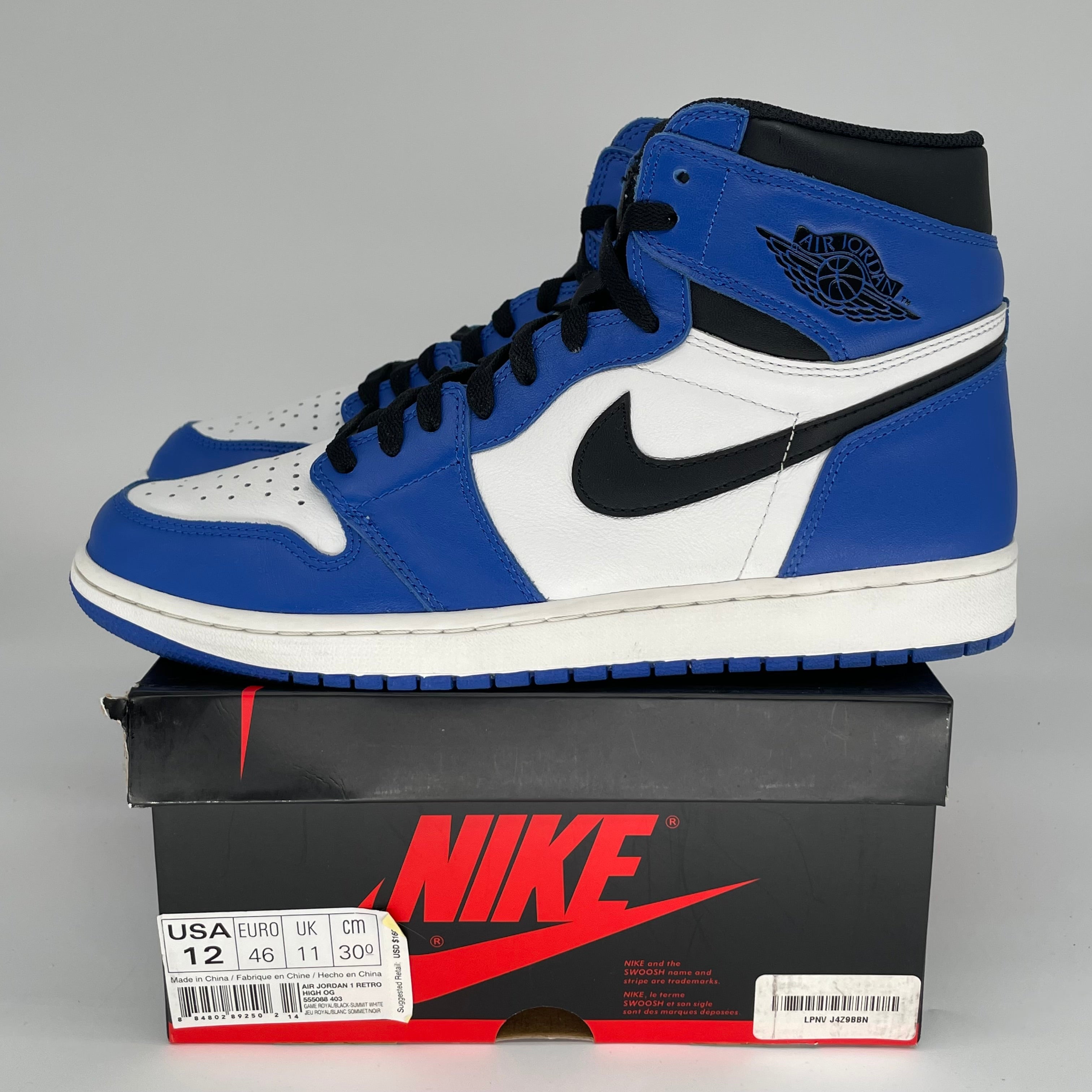 AIR JORDAN 1 GAME ROYAL SIZE 12 555088-403