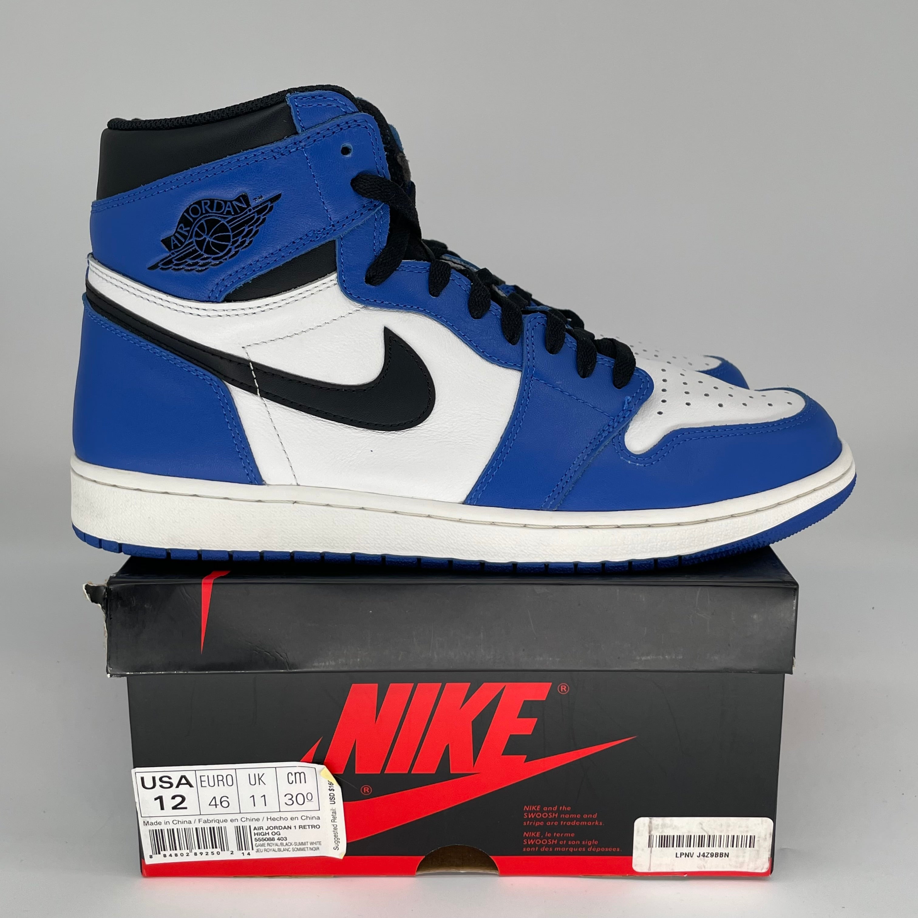 AIR JORDAN 1 GAME ROYAL SIZE 12 555088-403