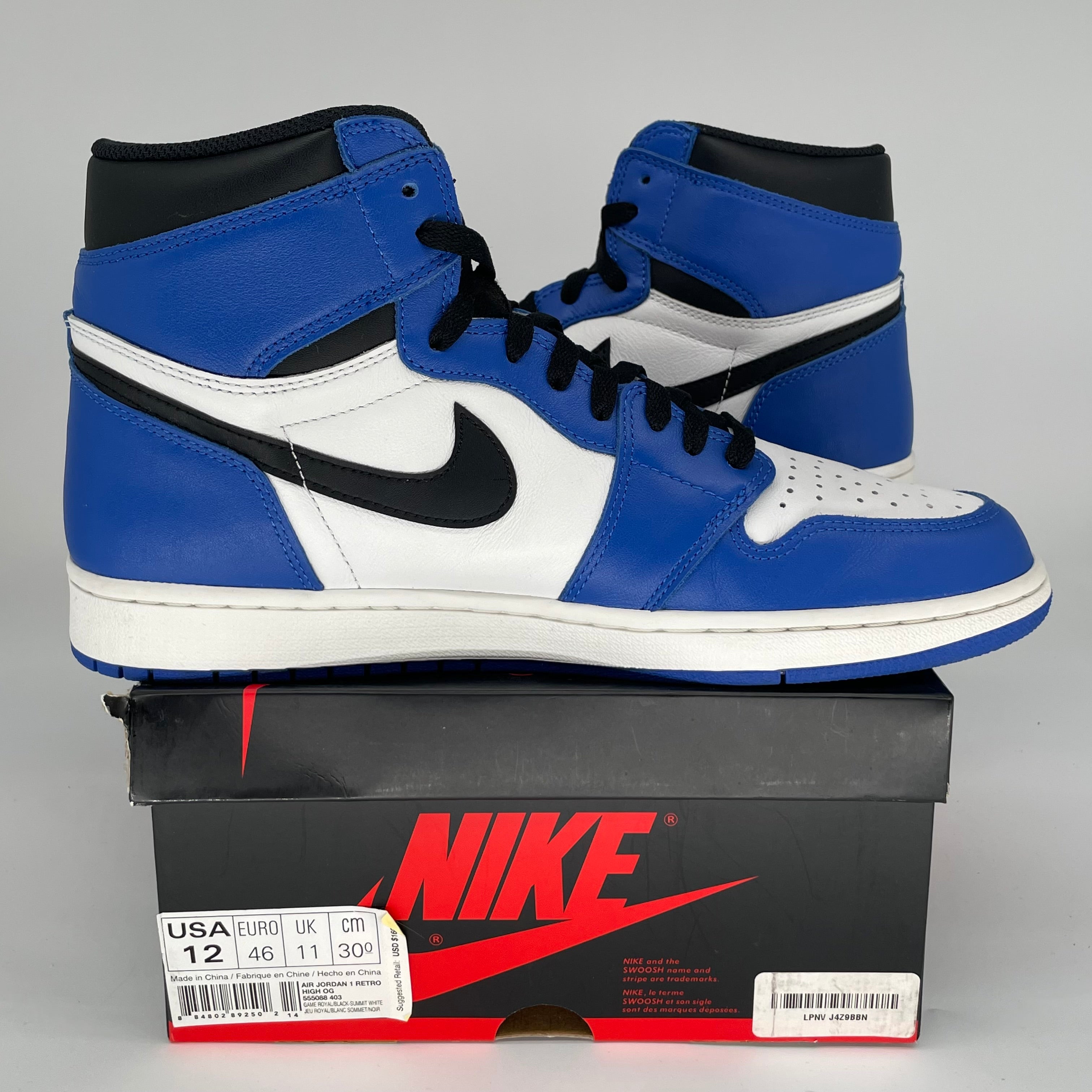 AIR JORDAN 1 GAME ROYAL SIZE 12 555088-403