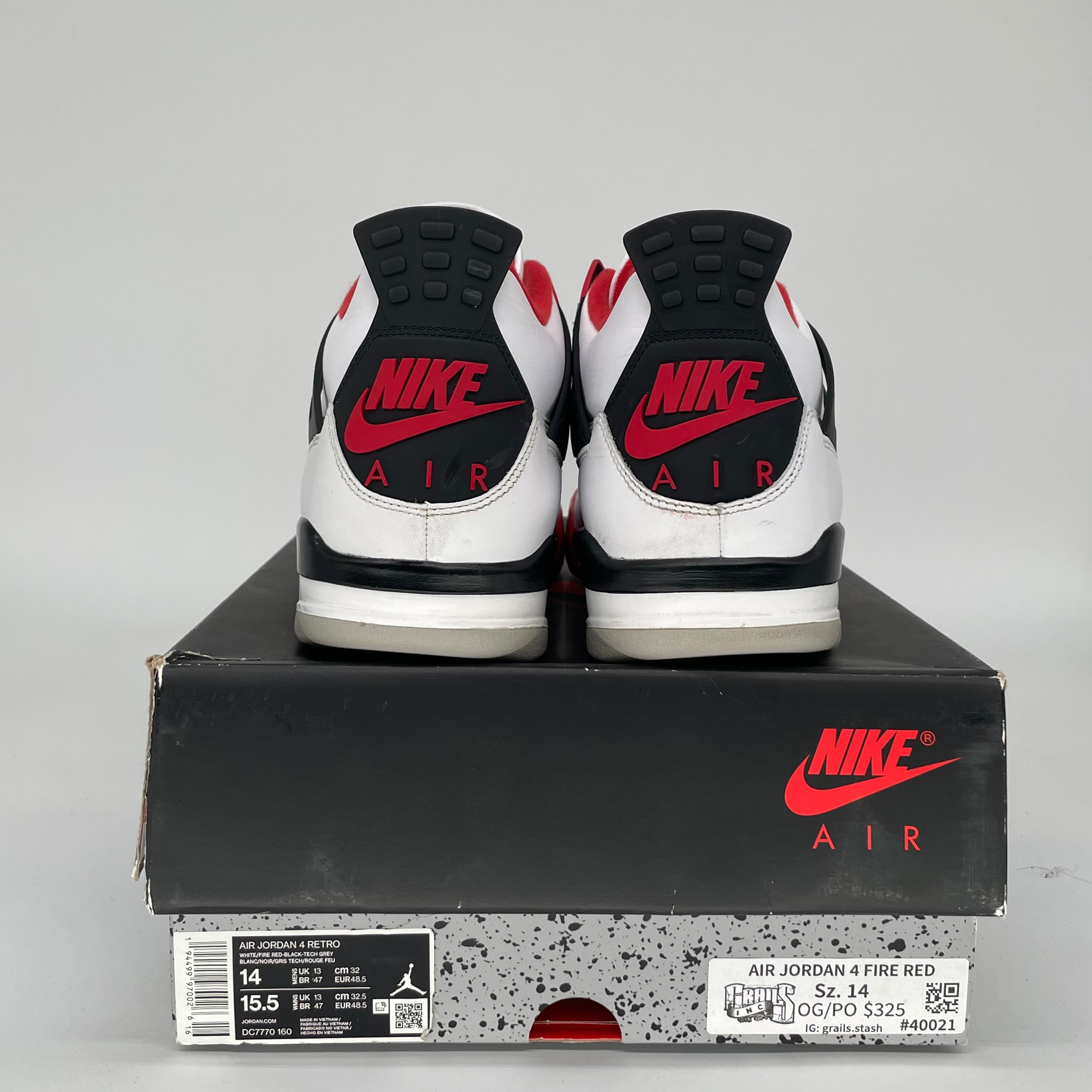 AIR JORDAN 4 FIRE RED SIZE 14 DC7770-160